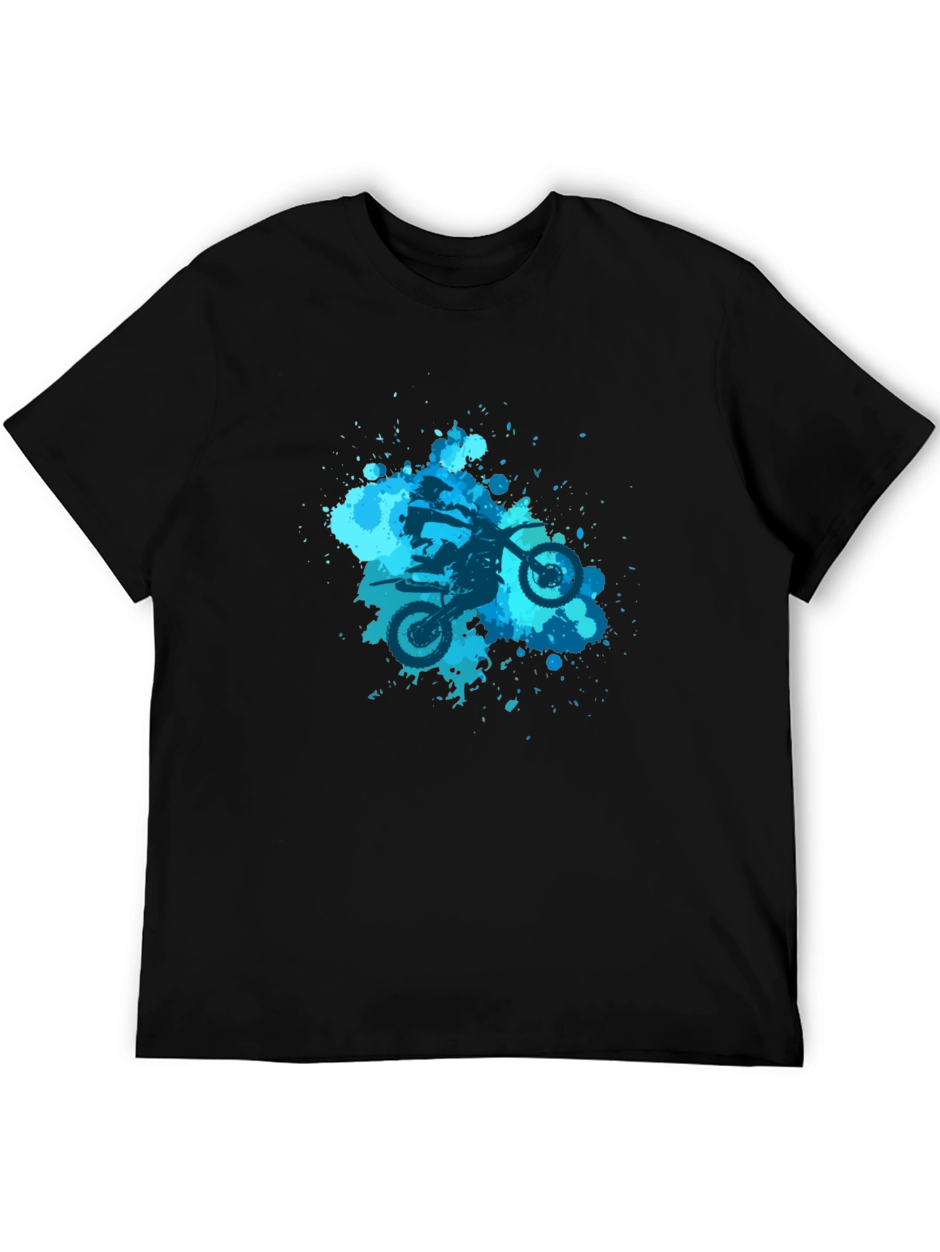 Motocross Splatter Graphic Tee - Black Cotton Shirt