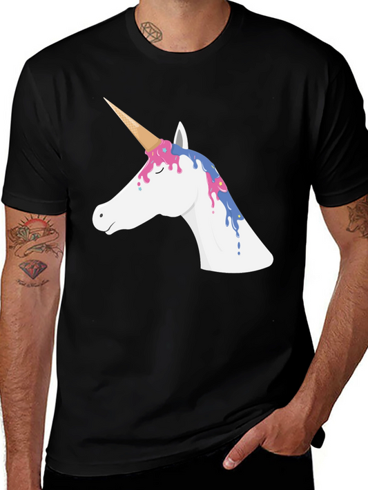 Unicorn Ice Cream T-Shirt - Black Cotton Tee