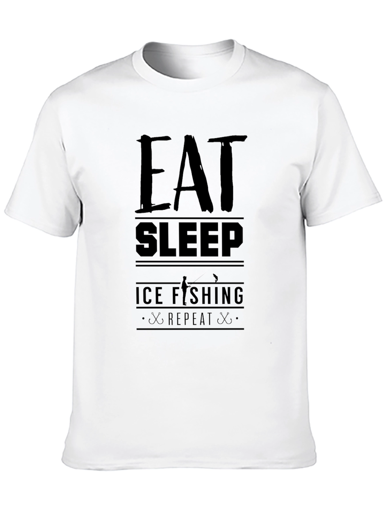 Eat Sleep Ice Fishing Repeat Black T-Shirt