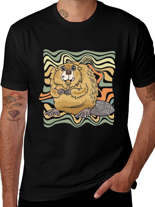 Retro Beaver Graphic T-Shirt