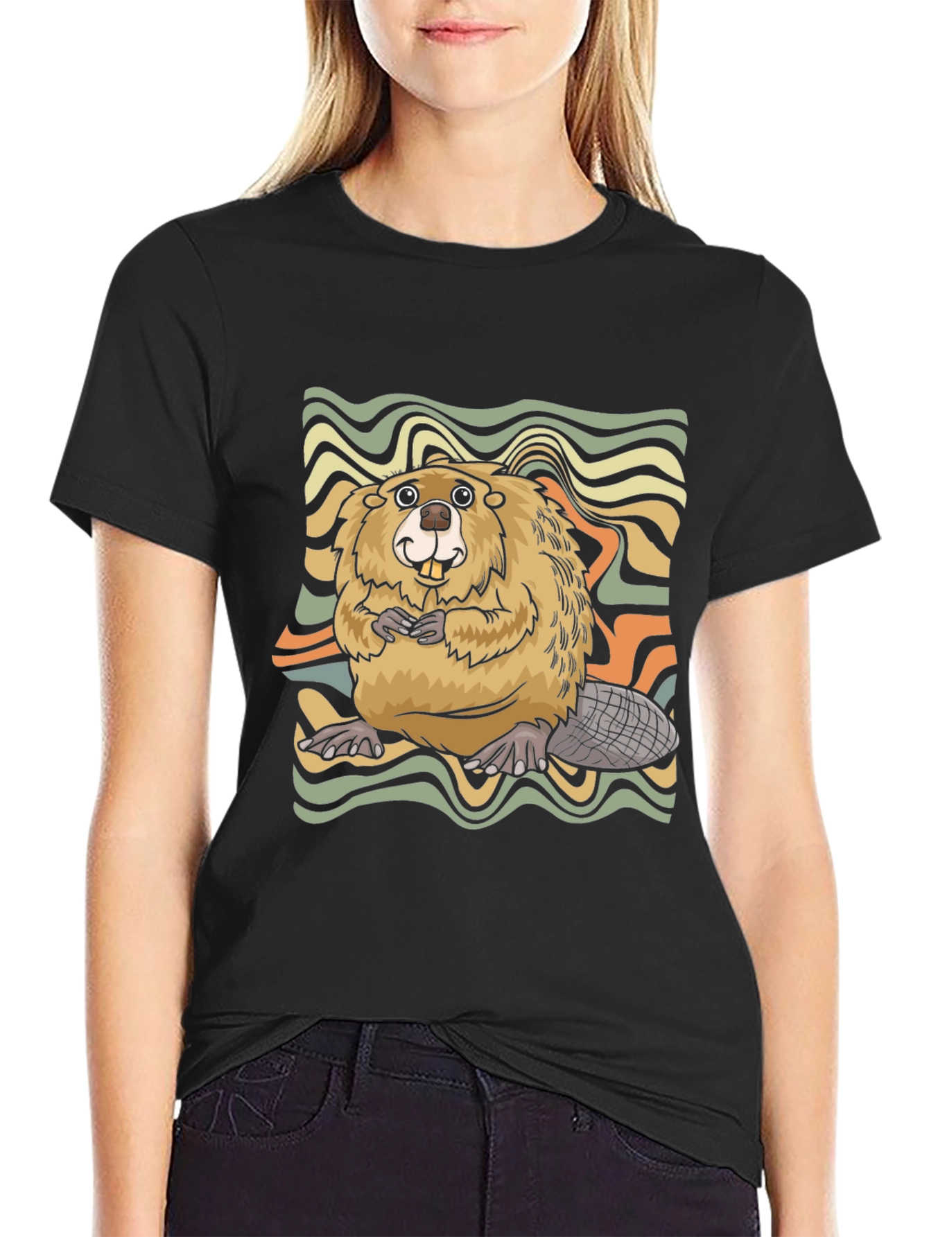 Retro Beaver Graphic T-Shirt