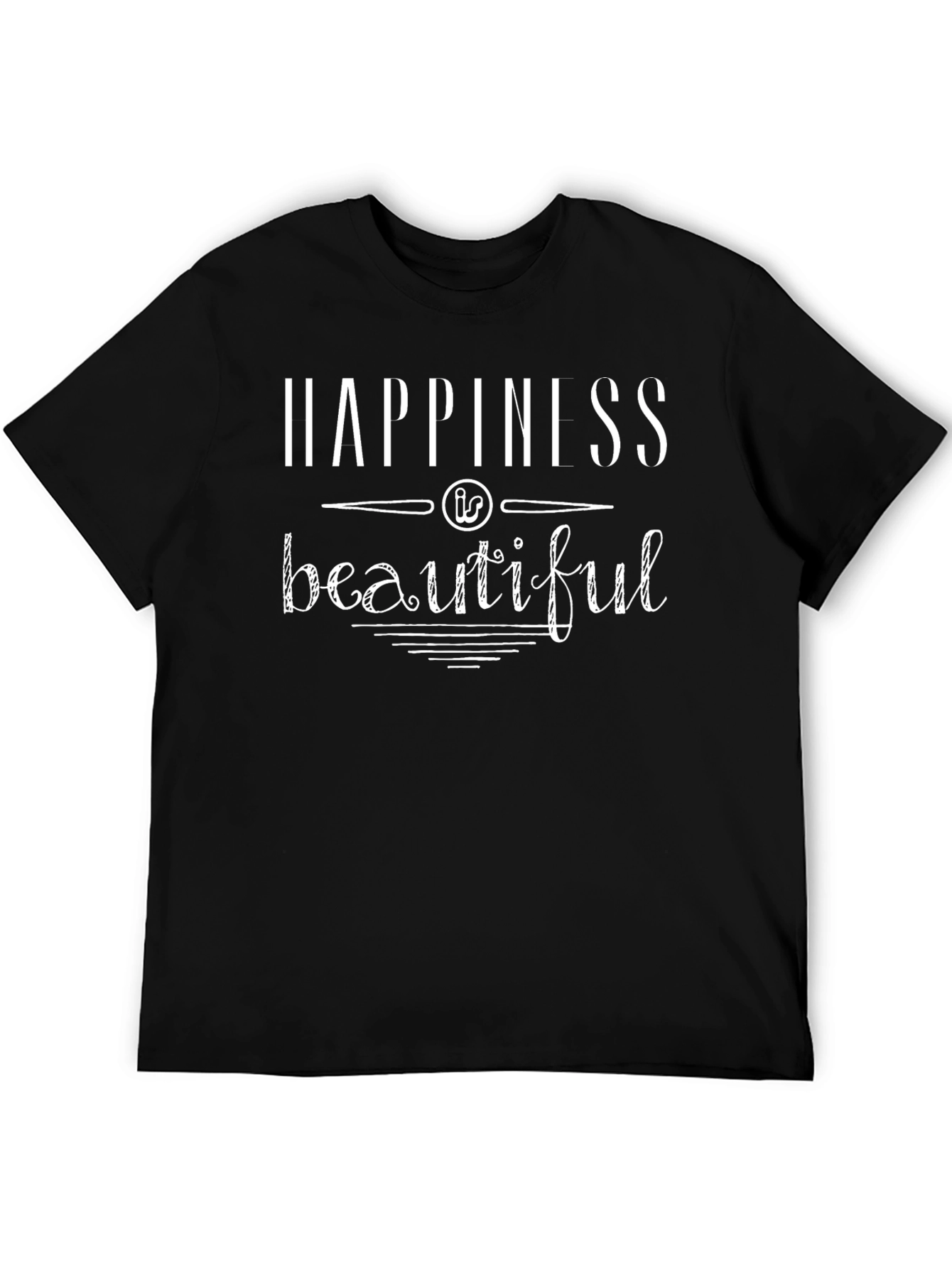 Happiness is Beautiful Graphic Tee - Black