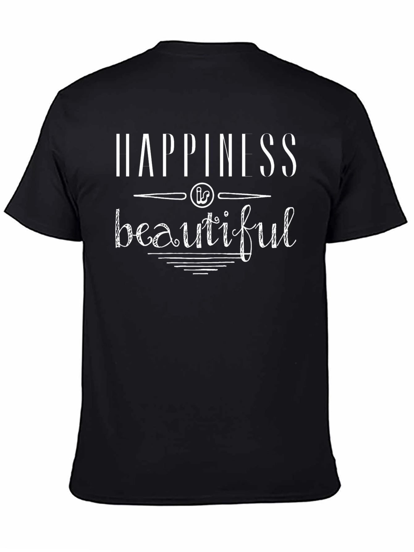 Happiness is Beautiful Graphic Tee - Black