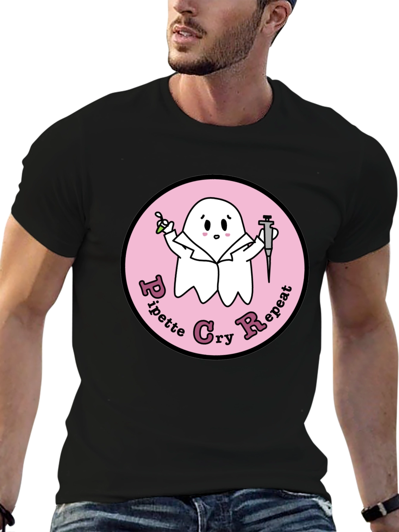 Pipette Cry Repeat Ghost T-Shirt