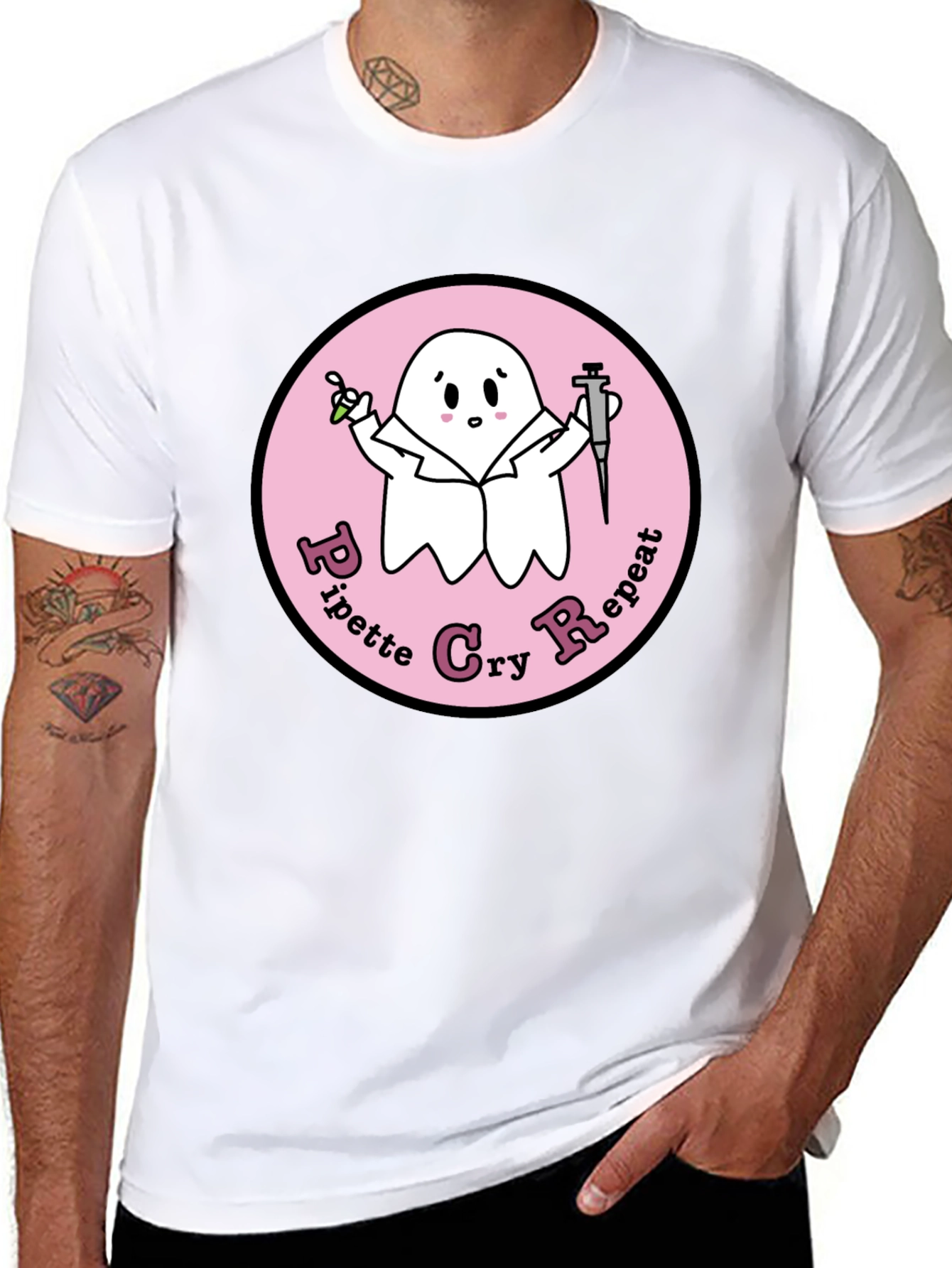 Pipette Cry Repeat Ghost T-Shirt