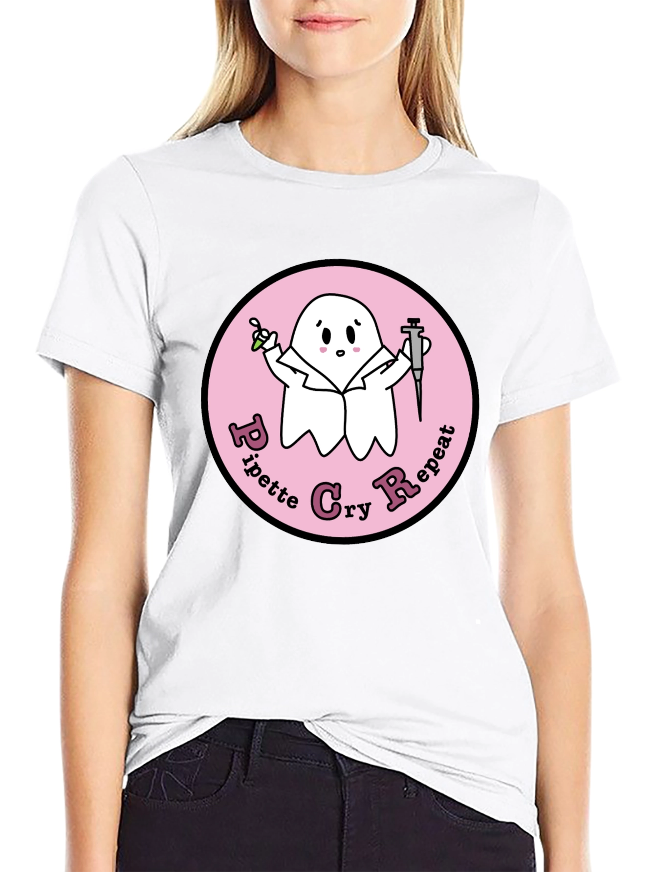 Pipette Cry Repeat Ghost T-Shirt