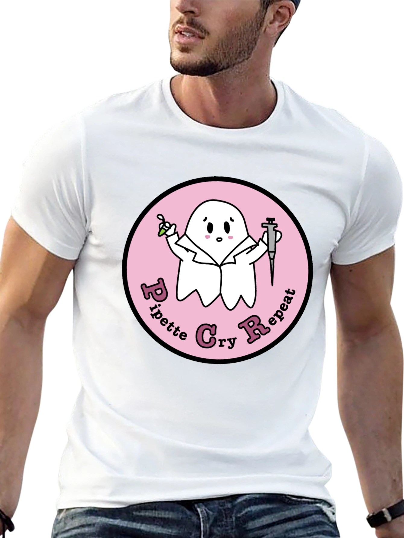 Pipette Cry Repeat Ghost T-Shirt