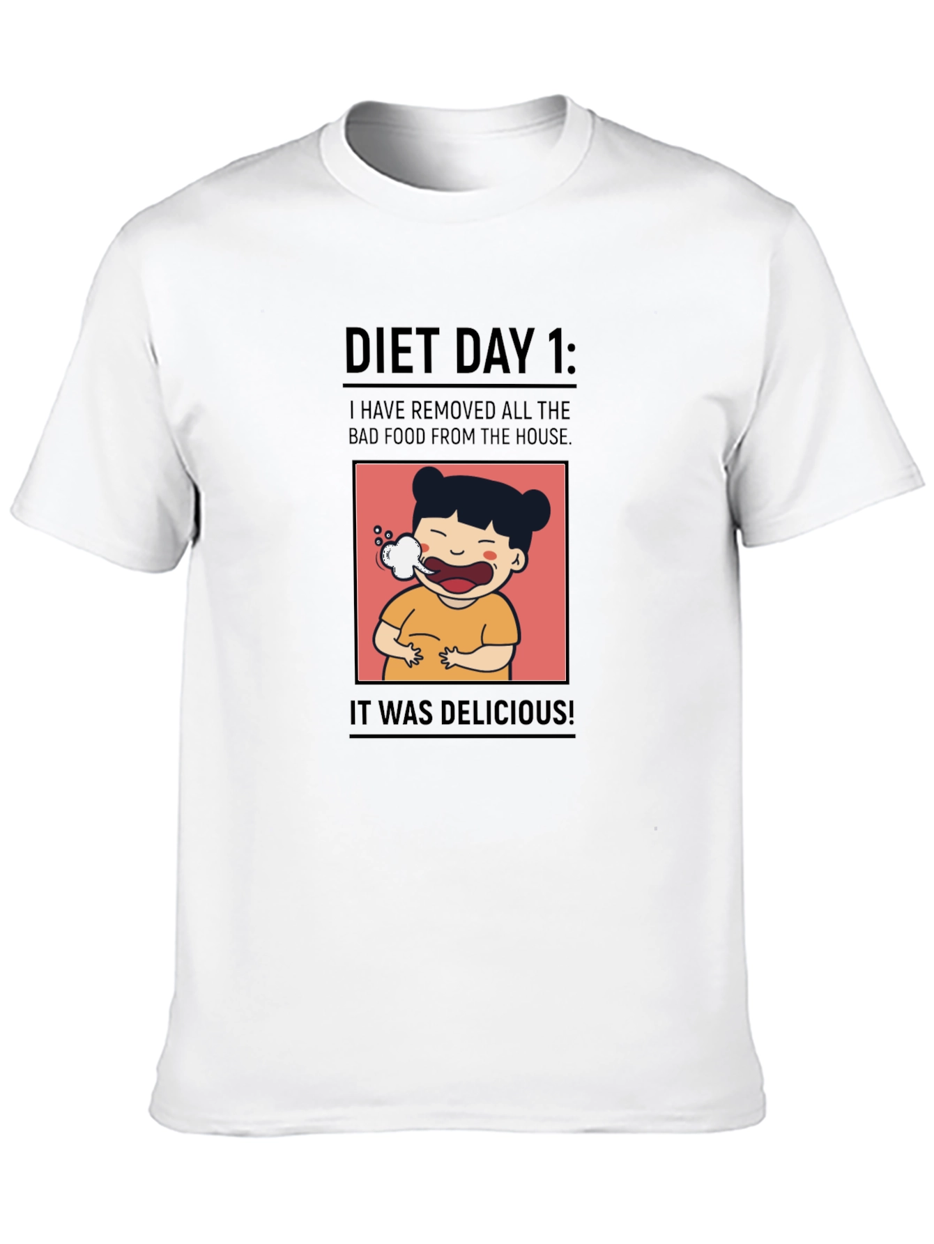 Diet Day 1 T-Shirt - Humorous Foodie Tee