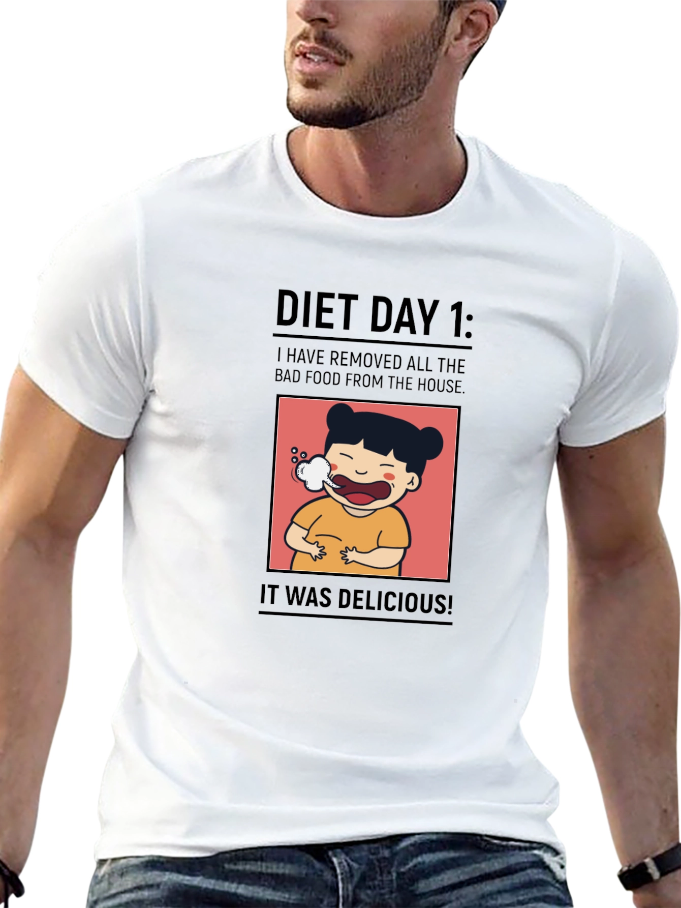 Diet Day 1 T-Shirt - Humorous Foodie Tee