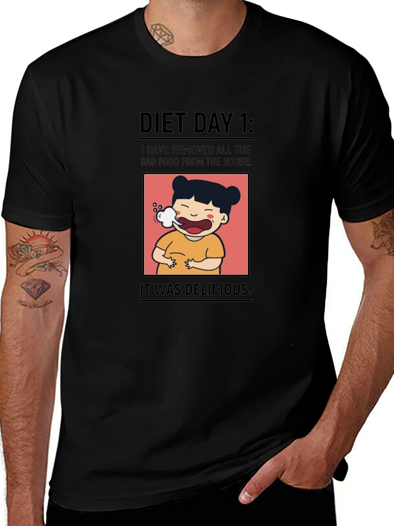 Diet Day 1 T-Shirt - Humorous Foodie Tee