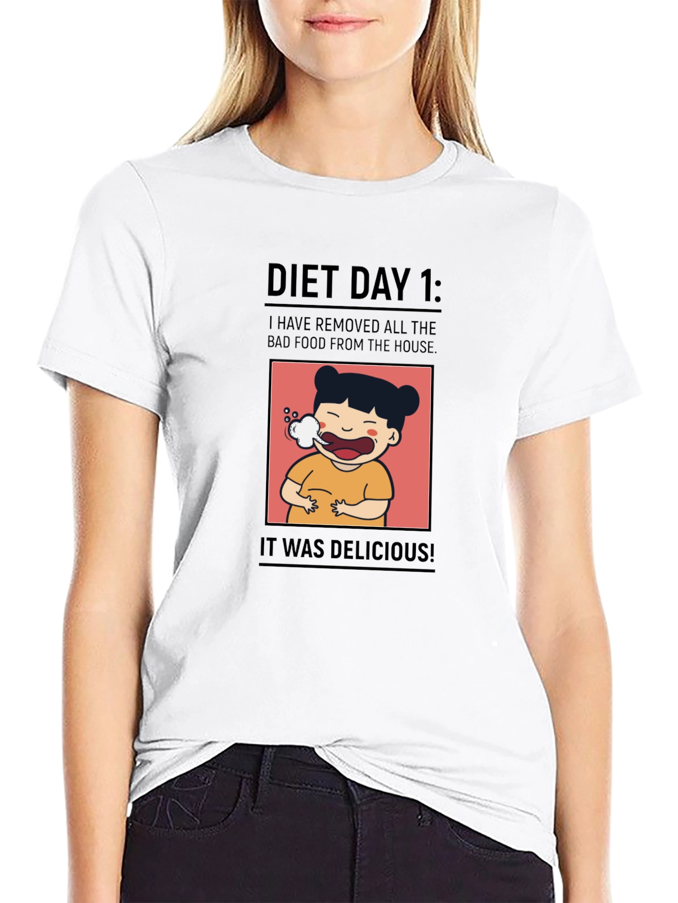 Diet Day 1 T-Shirt - Humorous Foodie Tee