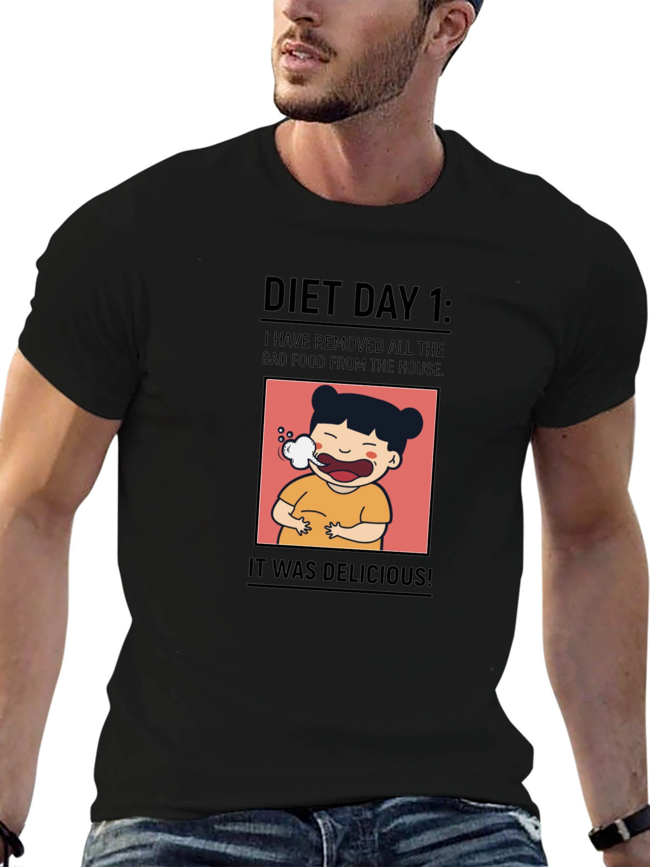 Diet Day 1 T-Shirt - Humorous Foodie Tee