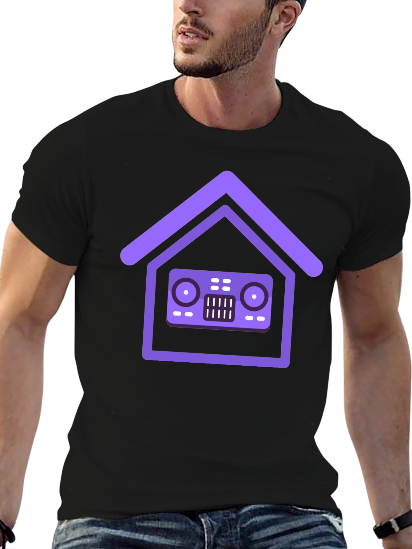 House Music DJ Black T-Shirt - Stylish Graphic Tee