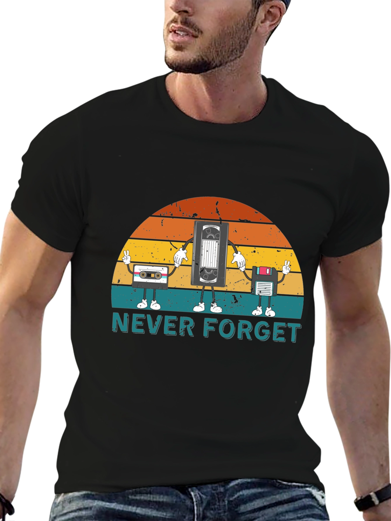 Retro Media Never Forget Graphic T-Shirt