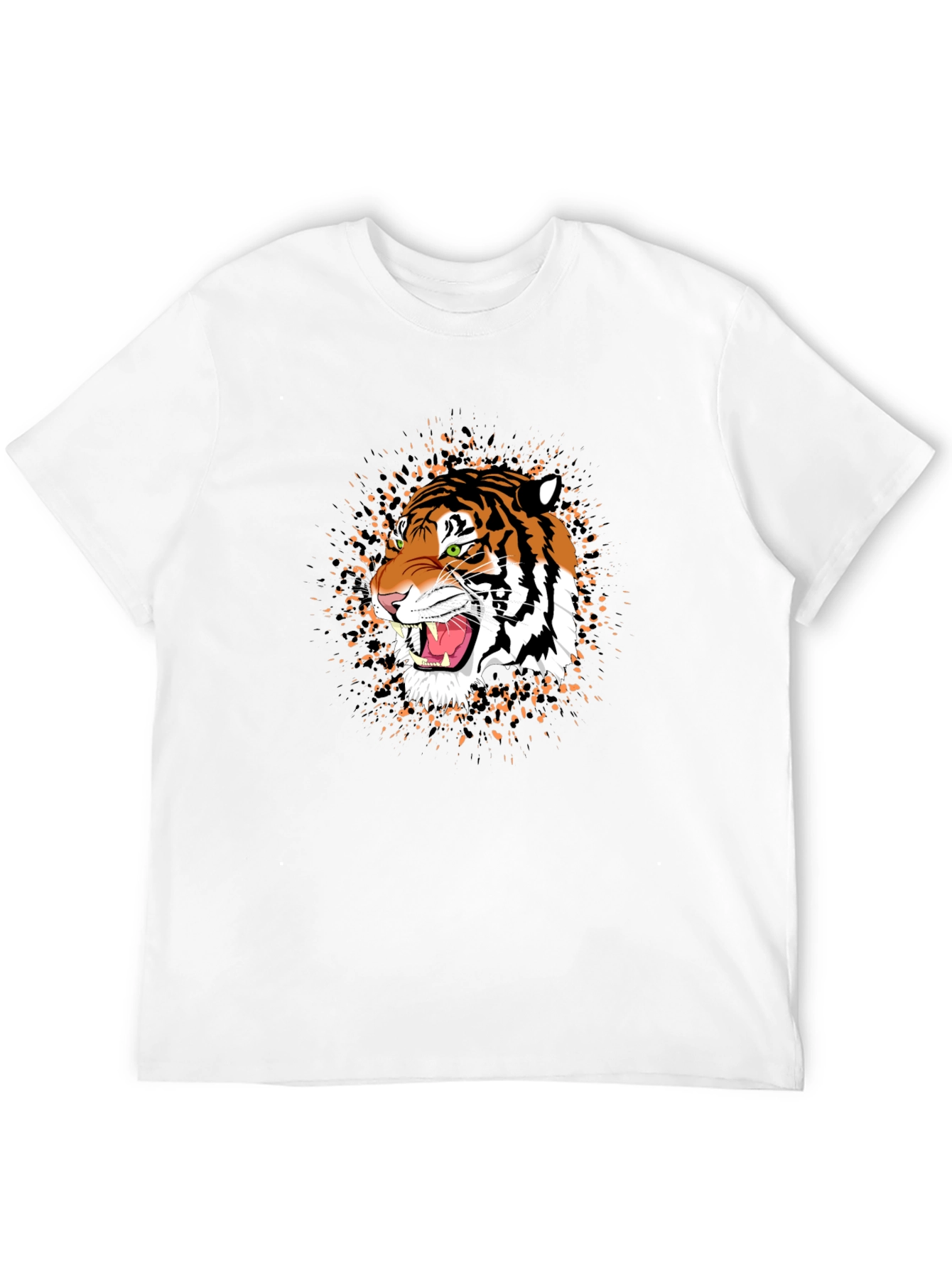 Tiger Graphic Black T-Shirt - Bold Animal Print Tee