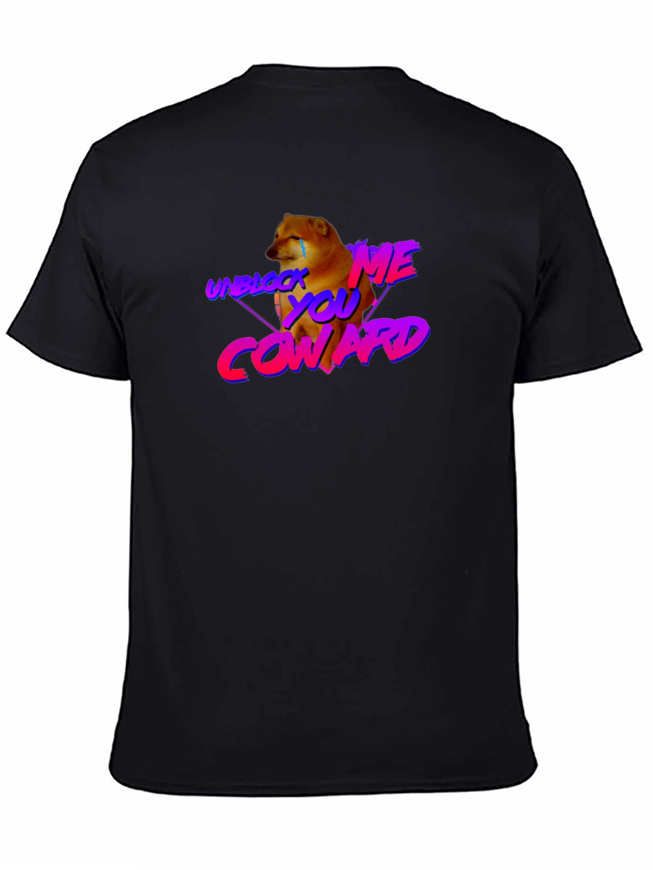 Unblock Me Coward Doge Graphic Tee - Black