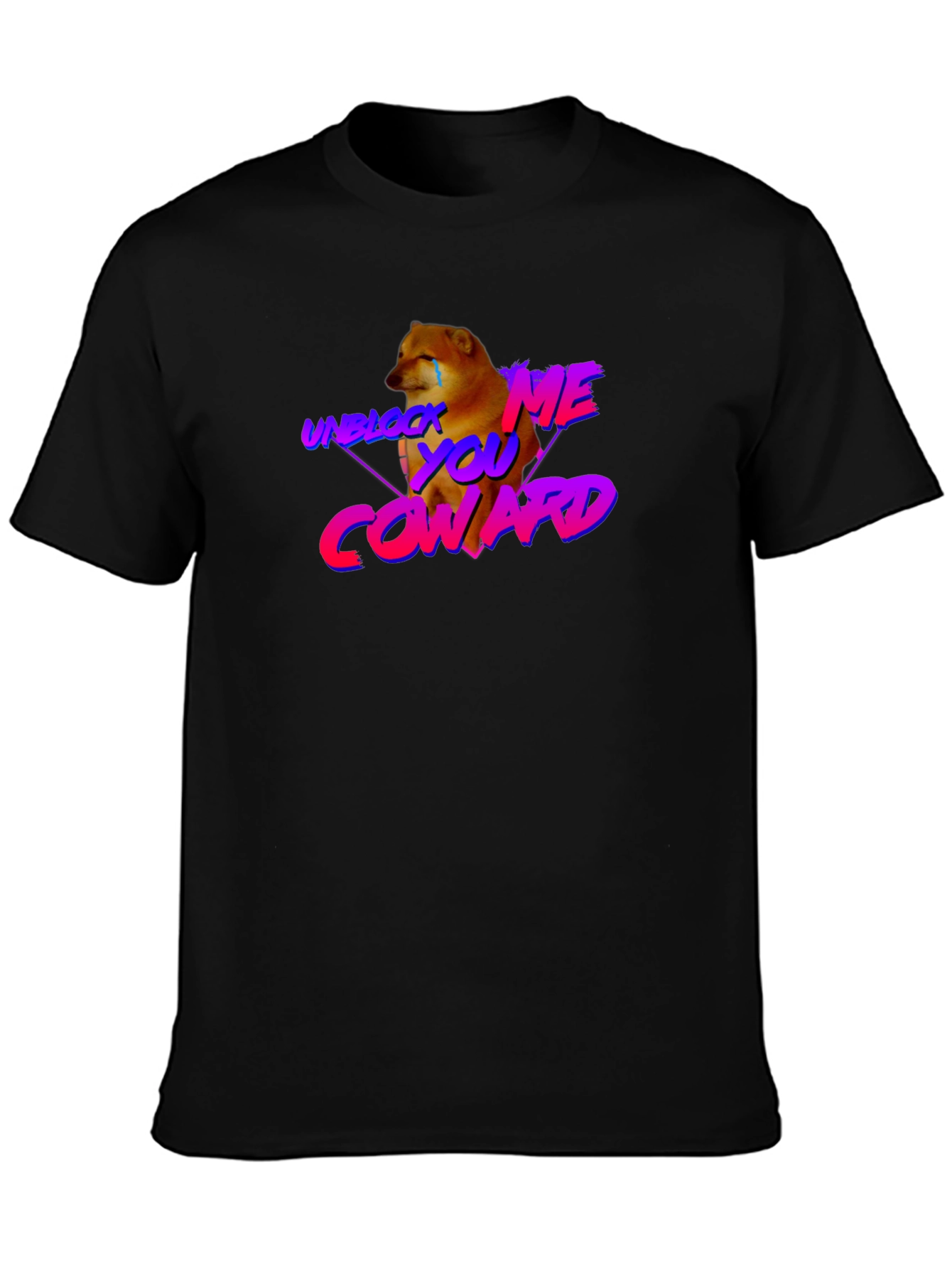 Unblock Me Coward Doge Graphic Tee - Black