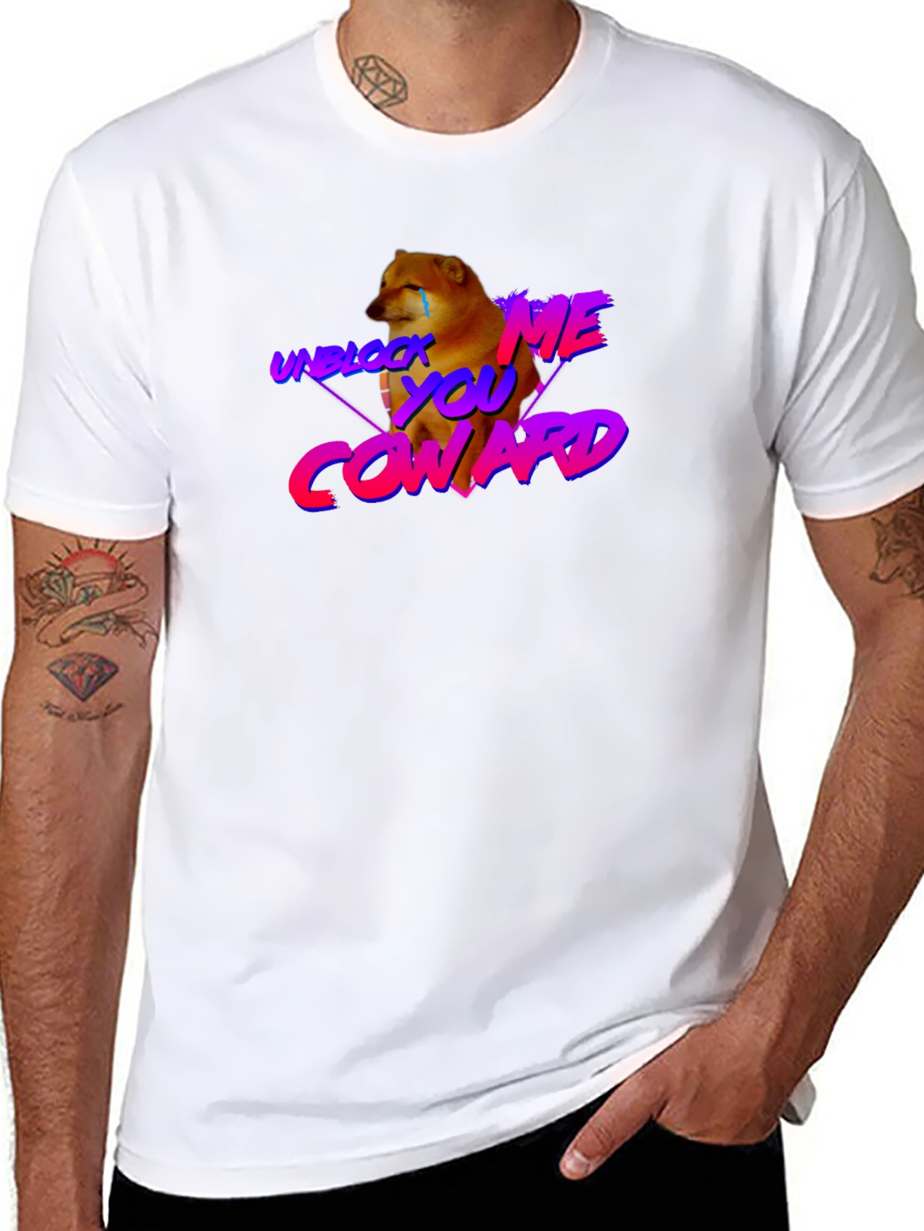 Unblock Me Coward Doge Graphic Tee - Black