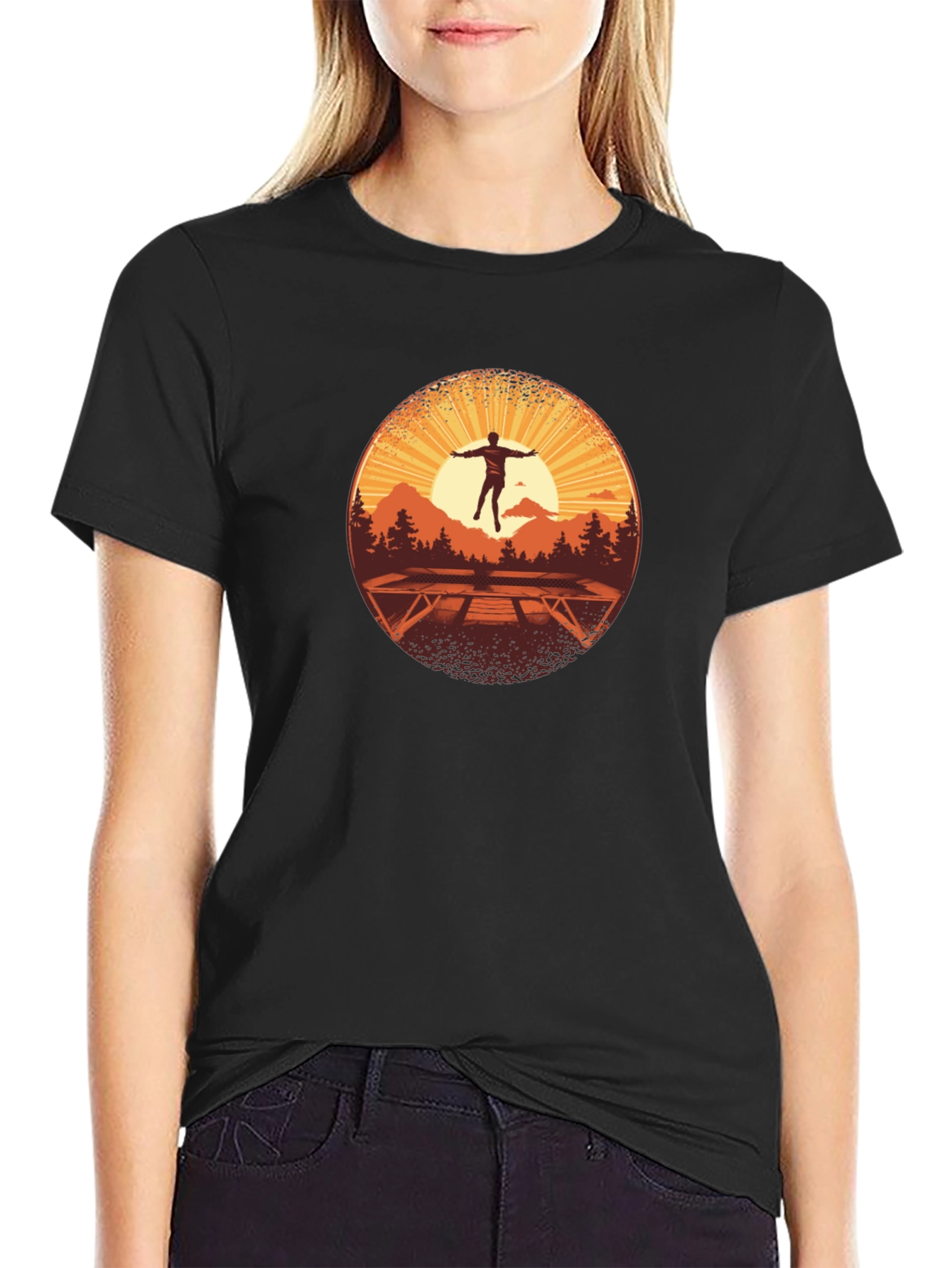 Sunrise Trampoline T-Shirt - Nature Scene