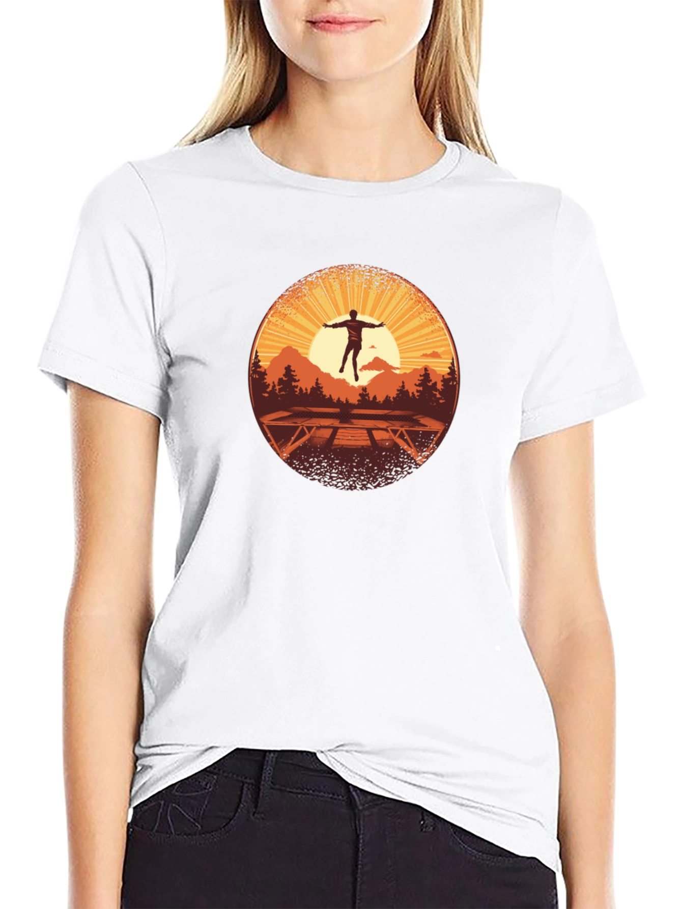 Sunrise Trampoline T-Shirt - Nature Scene
