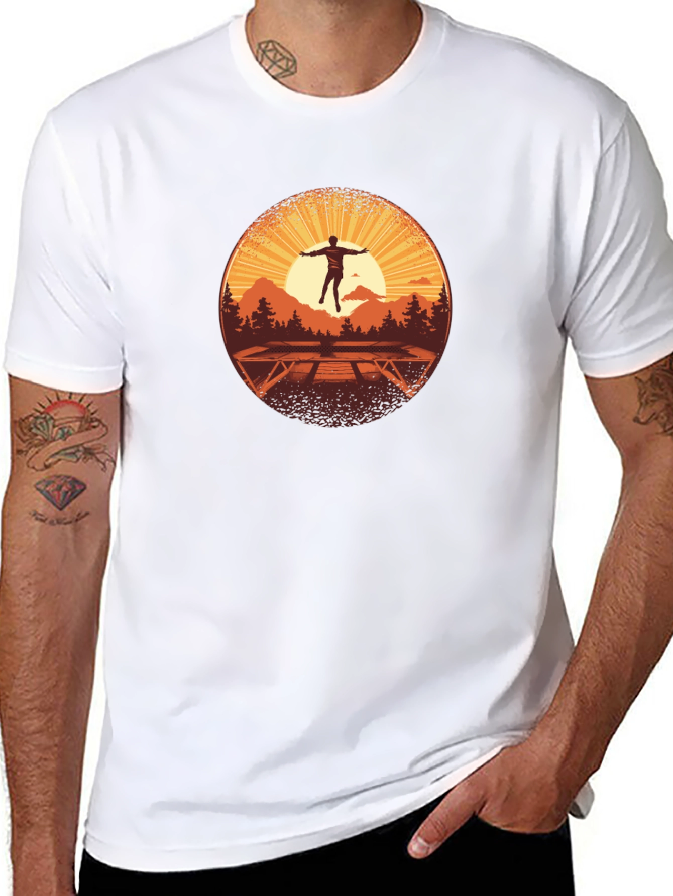 Sunrise Trampoline T-Shirt - Nature Scene