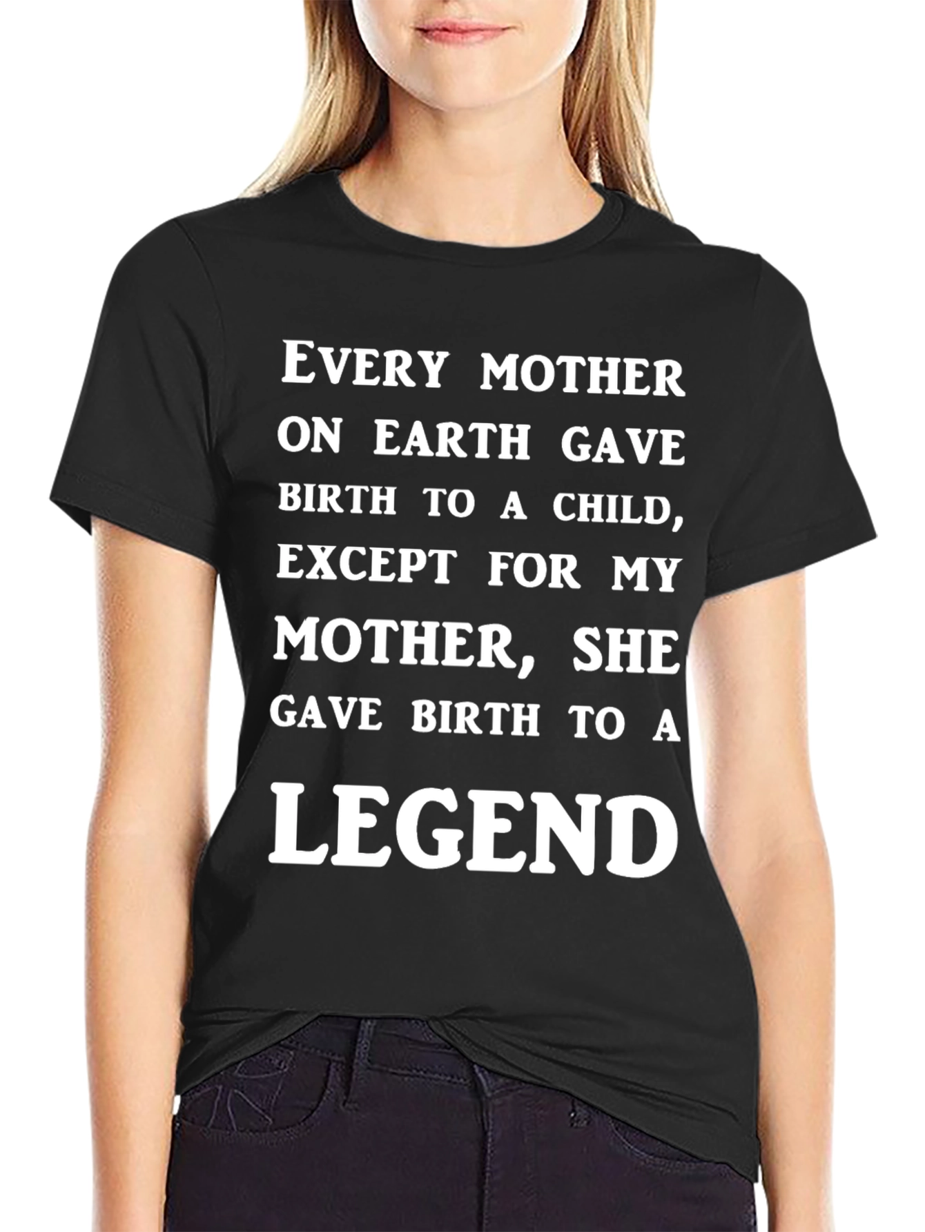 Mothers Day Legend T-Shirt - Black Novelty Tee