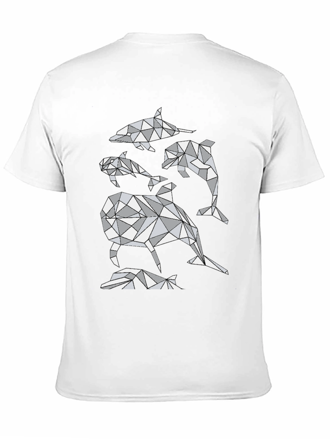 Geometric Dolphin T-Shirt - Abstract Marine Life Design