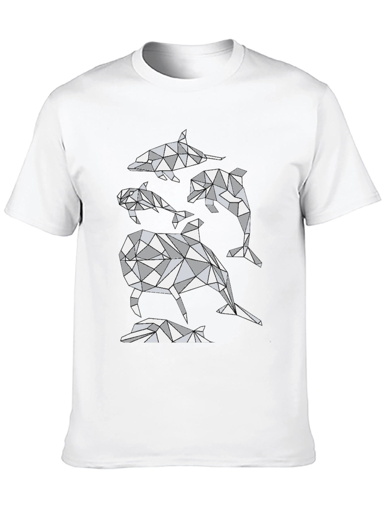 Geometric Dolphin T-Shirt - Abstract Marine Life Design