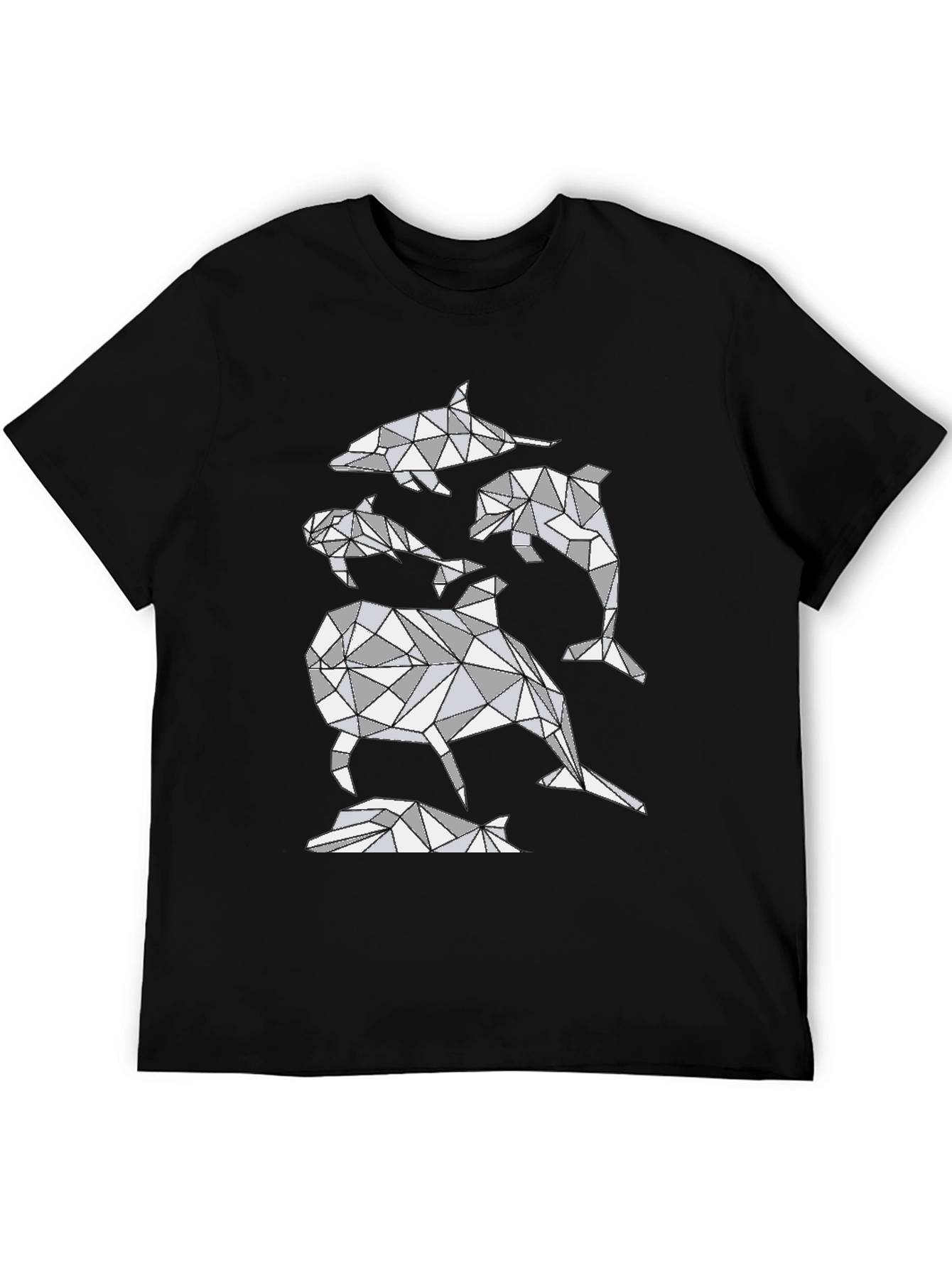 Geometric Dolphin T-Shirt - Abstract Marine Life Design