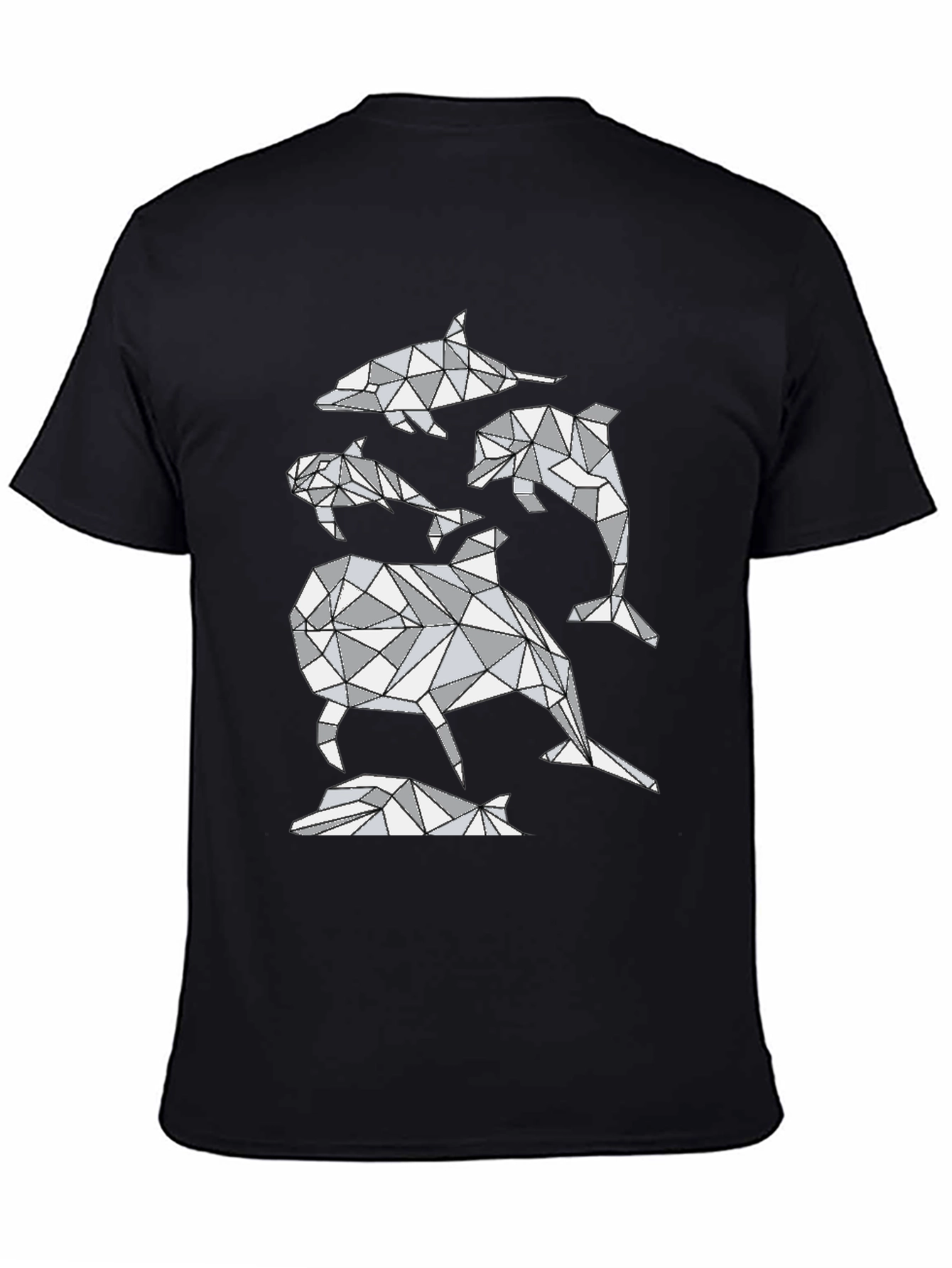Geometric Dolphin T-Shirt - Abstract Marine Life Design