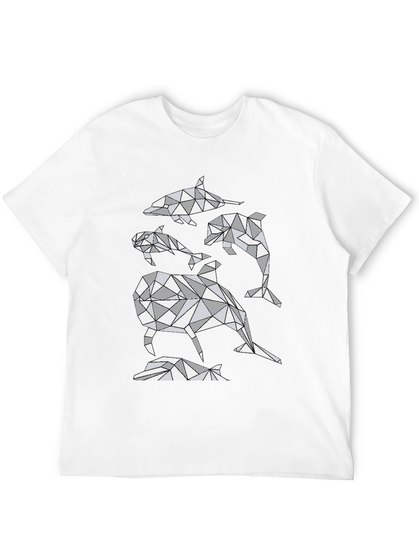 Geometric Dolphin T-Shirt - Abstract Marine Life Design