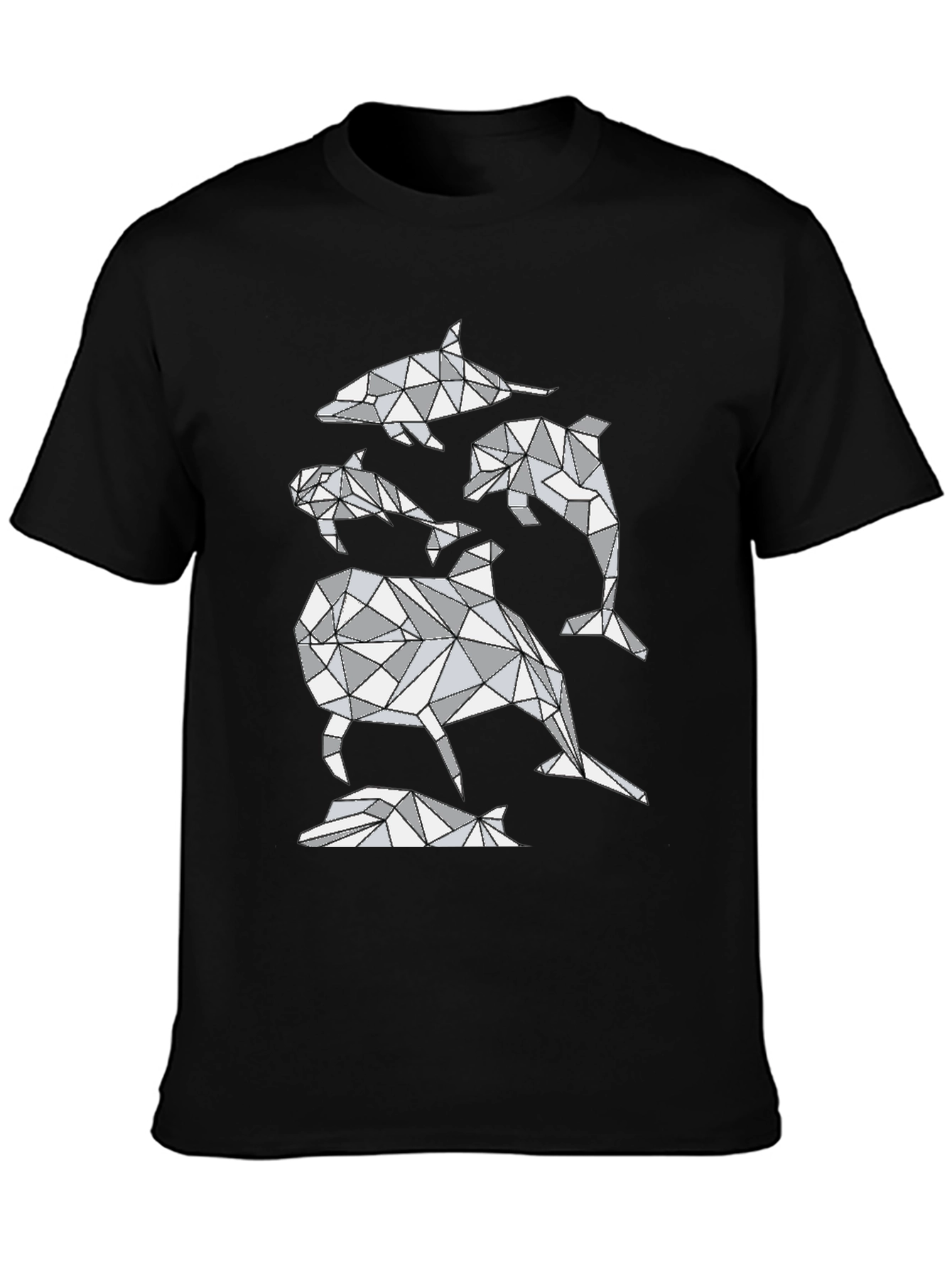 Geometric Dolphin T-Shirt - Abstract Marine Life Design