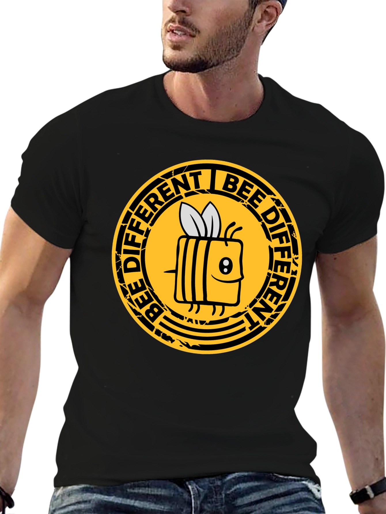 Bee Different Graphic T-Shirt - Black