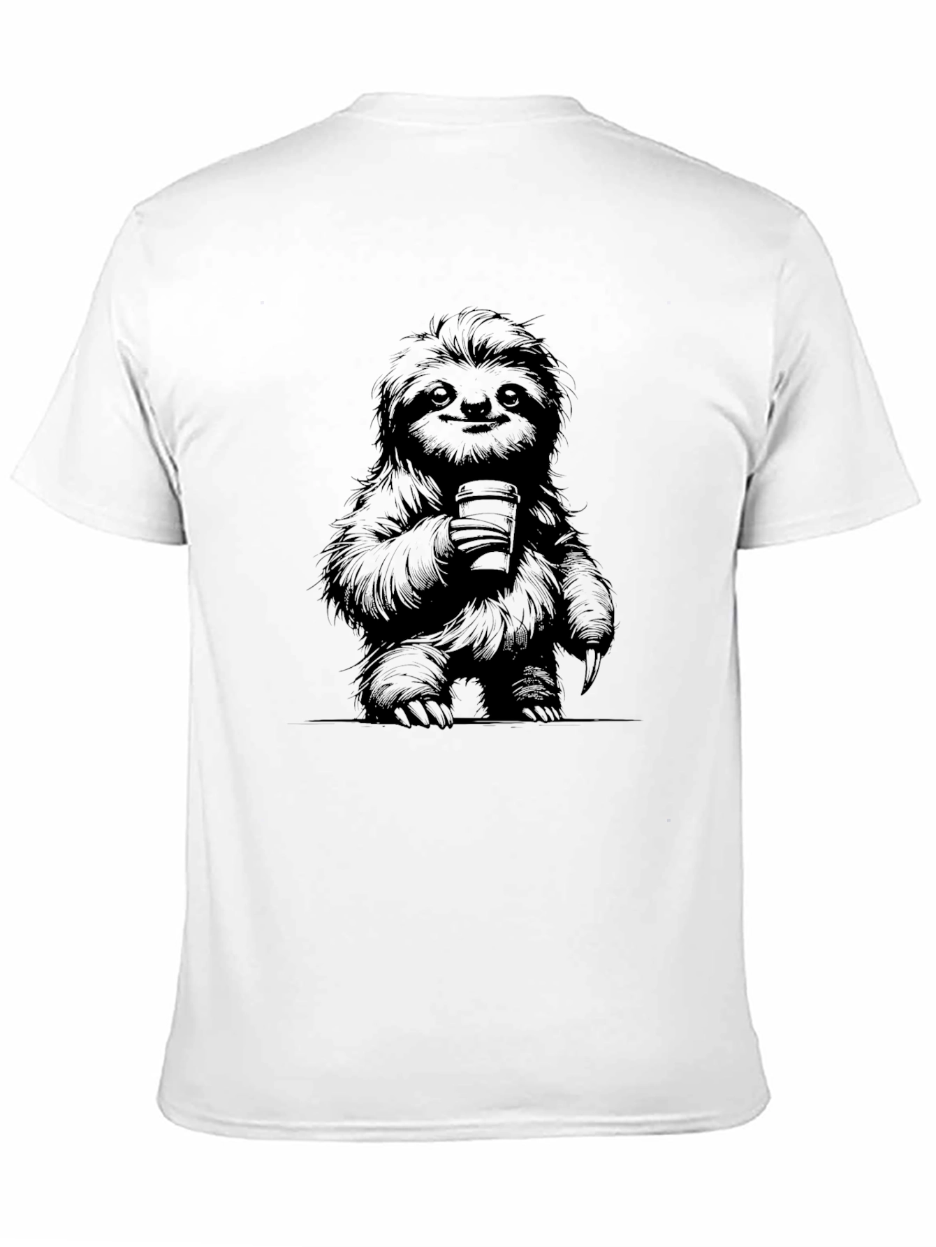 Sloth Coffee Graphic Black T-Shirt
