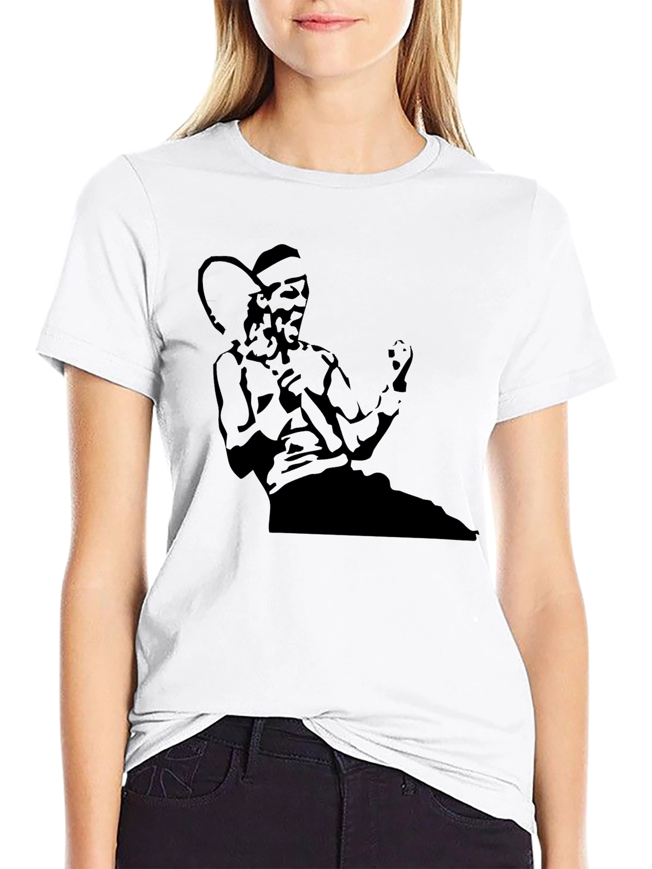 Tennis Star Graphic T-Shirt - Black Cotton