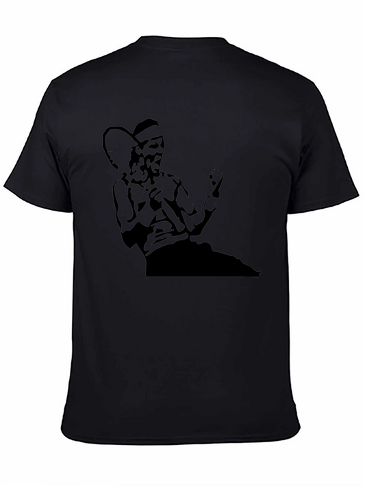 Tennis Star Graphic T-Shirt - Black Cotton