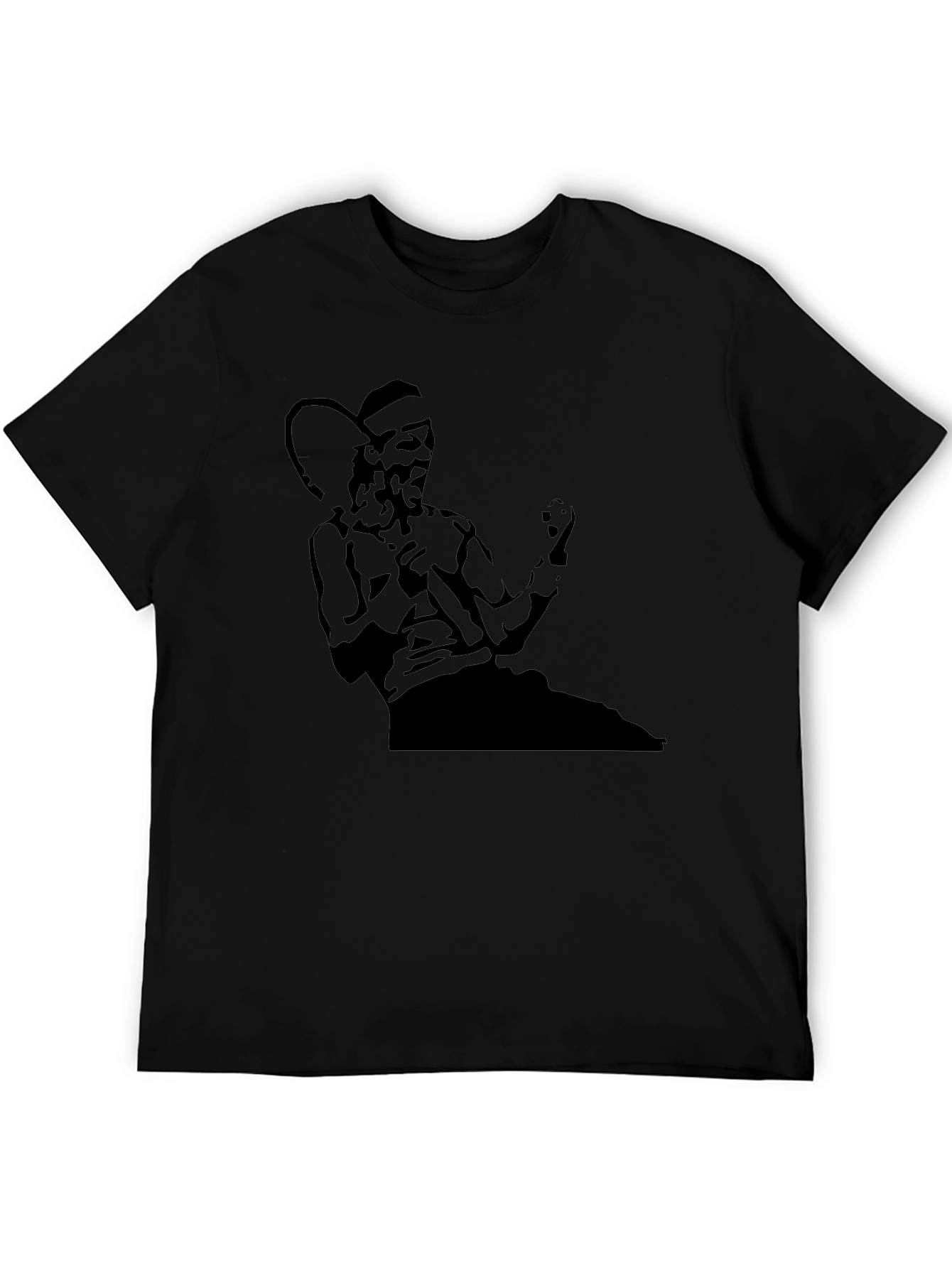 Tennis Star Graphic T-Shirt - Black Cotton
