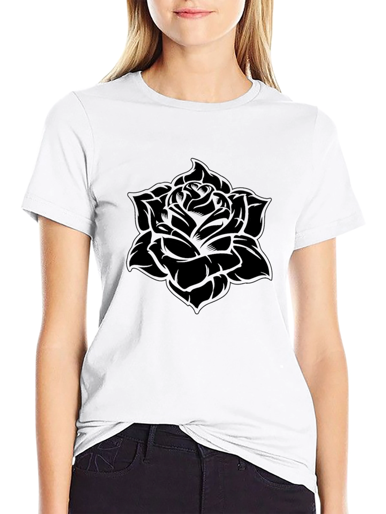 Black Rose Graphic Tee - Soft Style