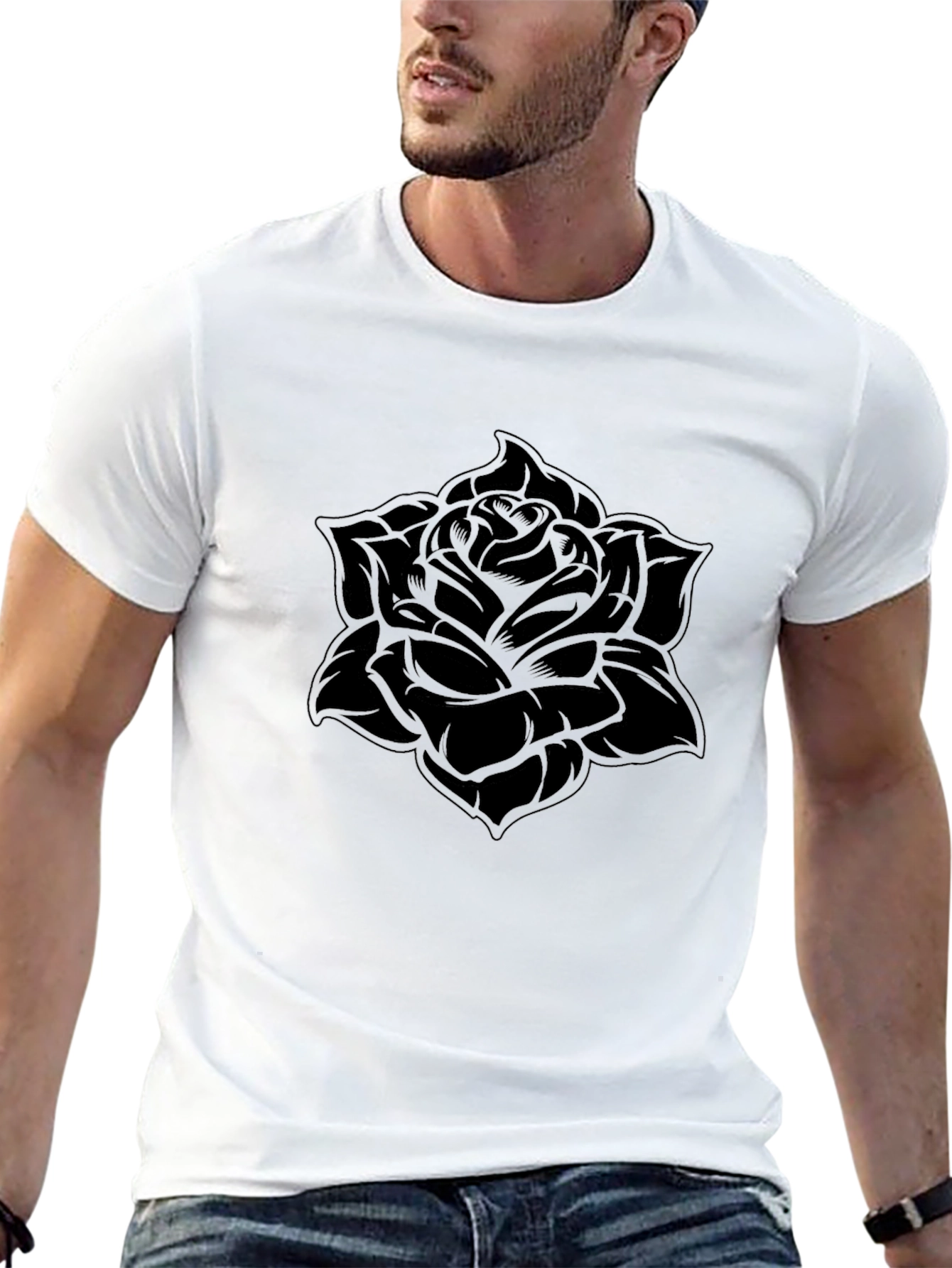 Black Rose Graphic Tee - Soft Style