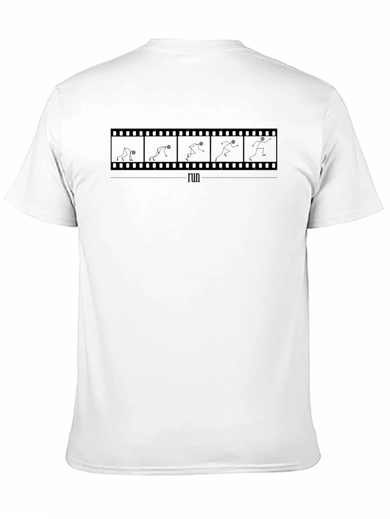Mens Black Run Film Strip Graphic T-Shirt