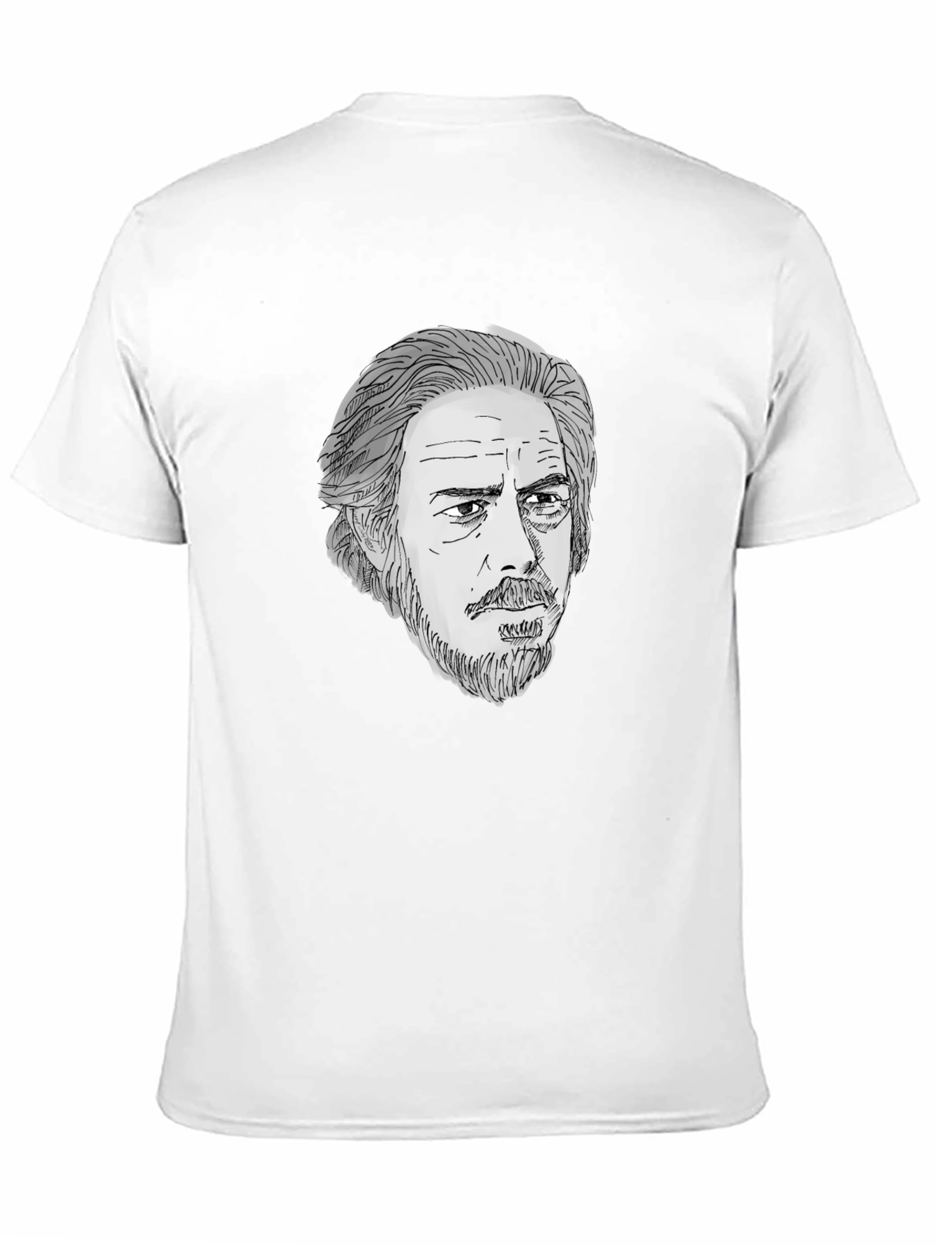 Mens Black T-Shirt with Portrait Graphic