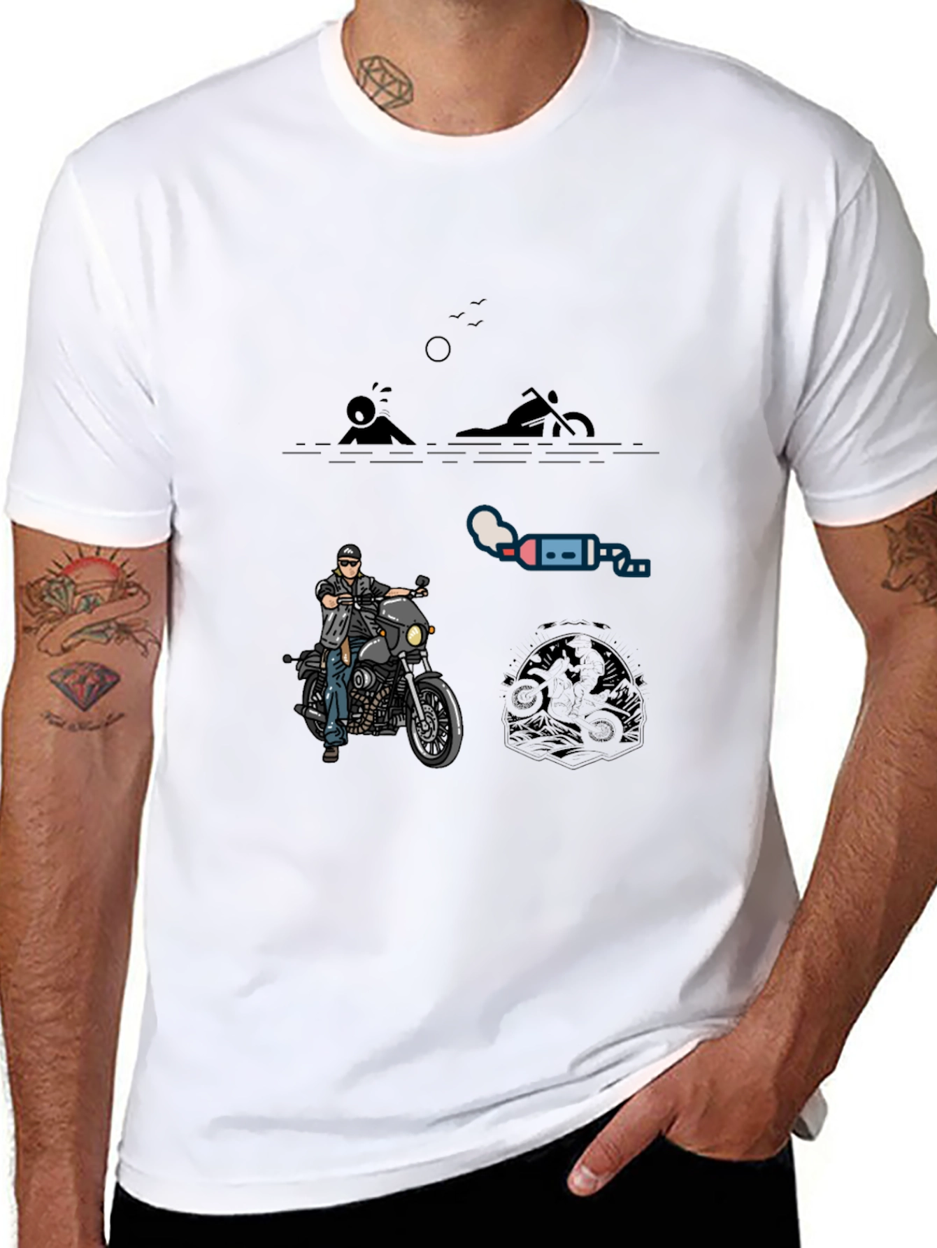 Motorcycle Graphic Tee - Rider Style