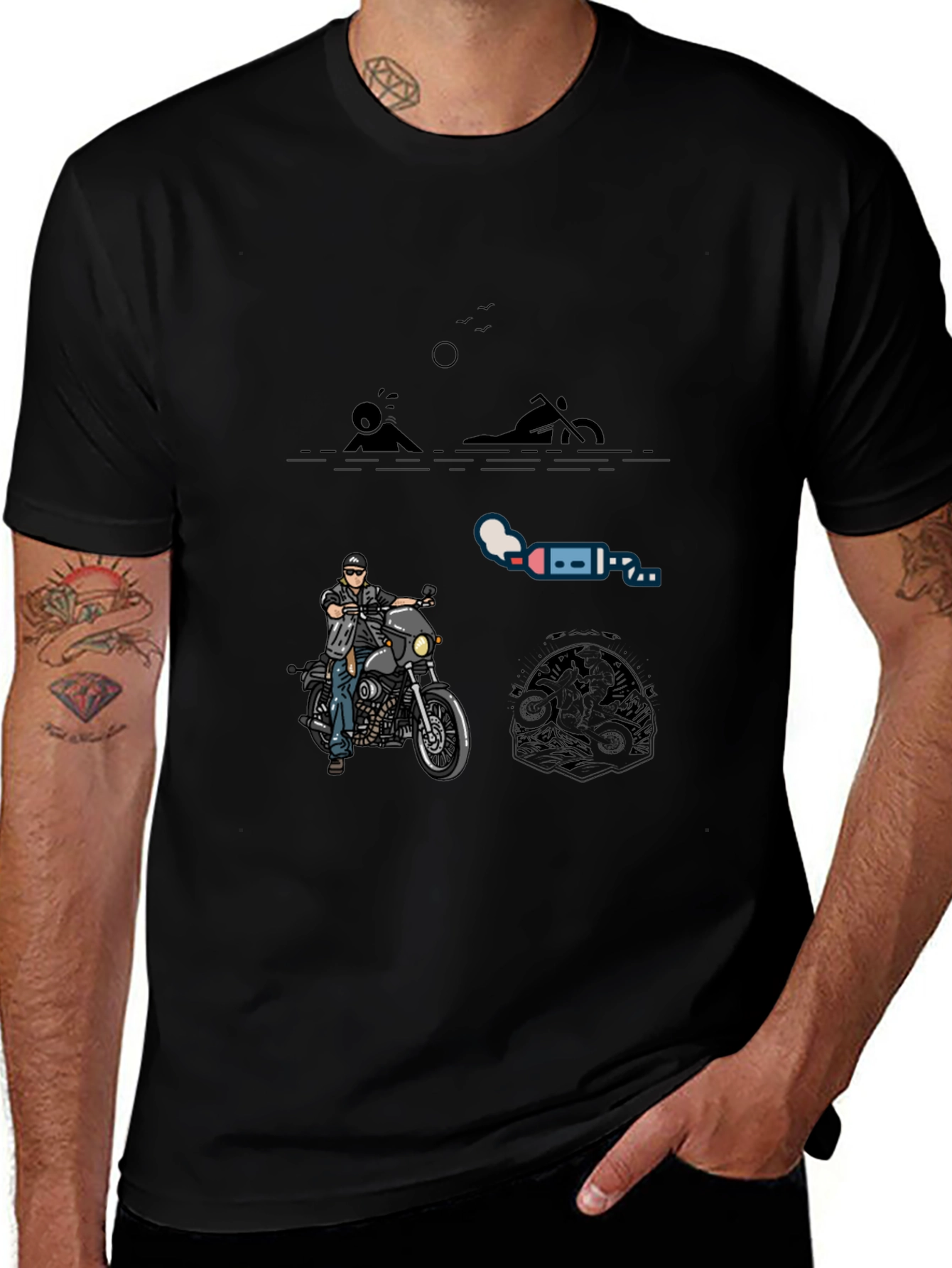 Motorcycle Graphic Tee - Rider Style