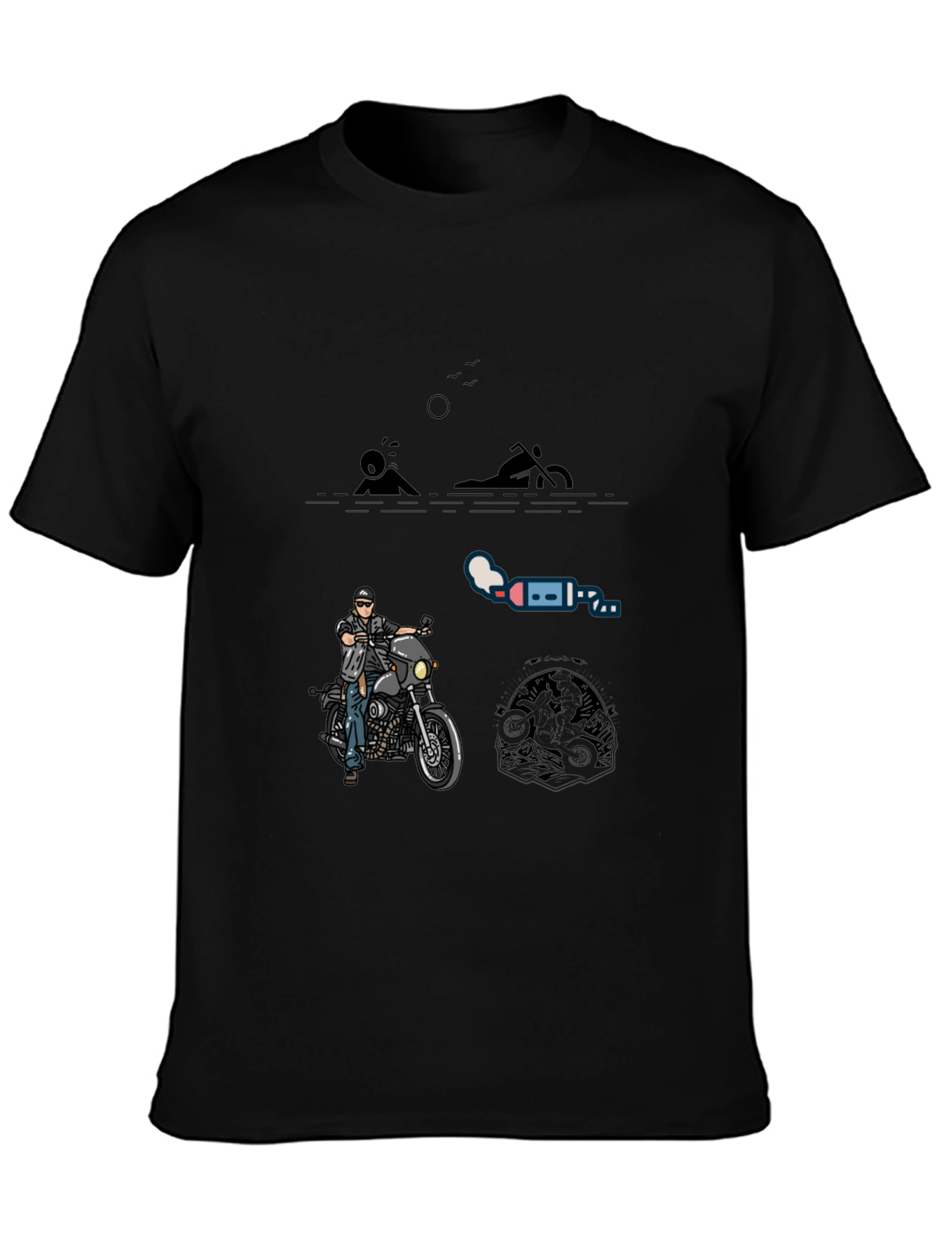 Motorcycle Graphic Tee - Rider Style