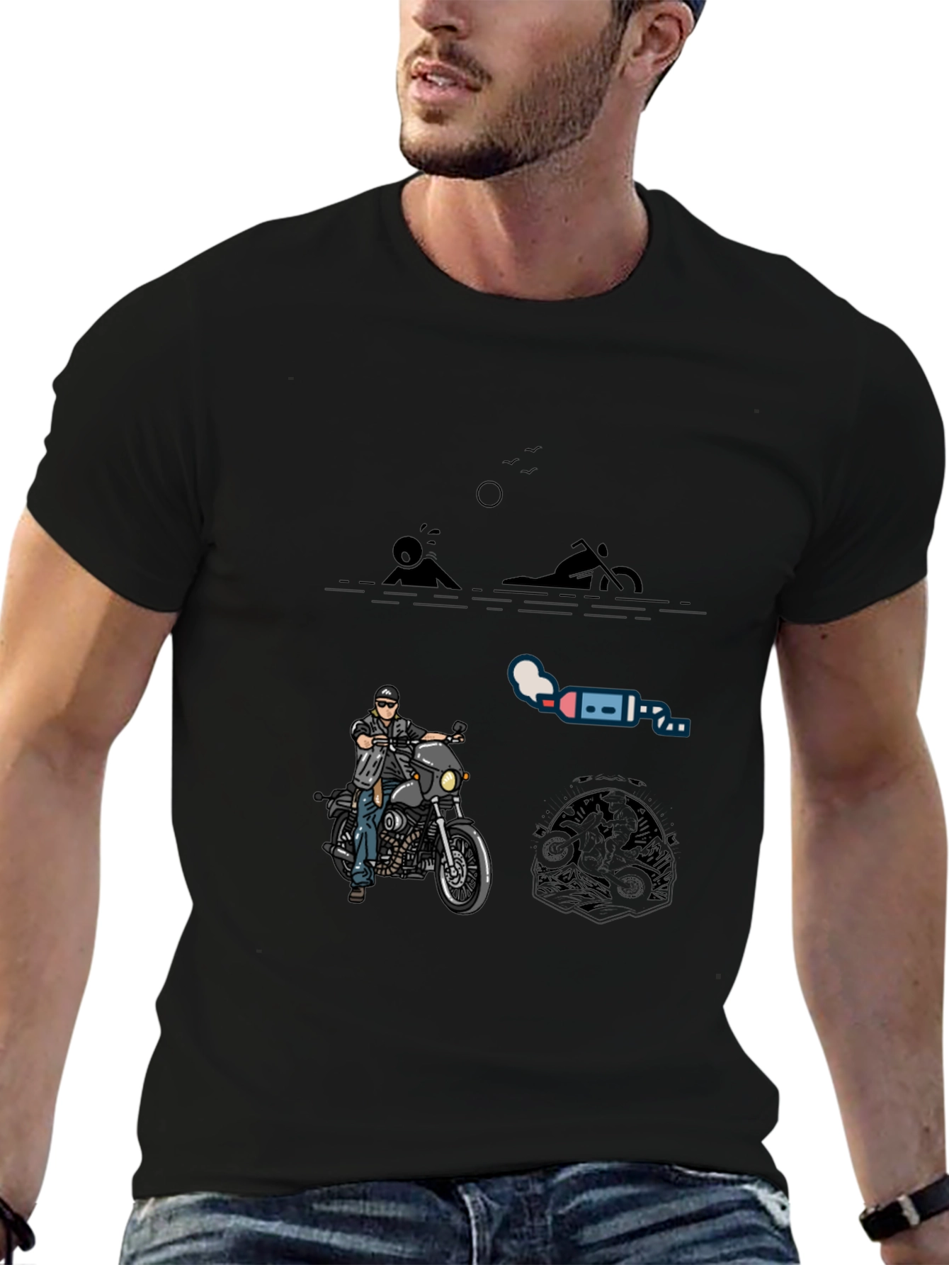 Motorcycle Graphic Tee - Rider Style
