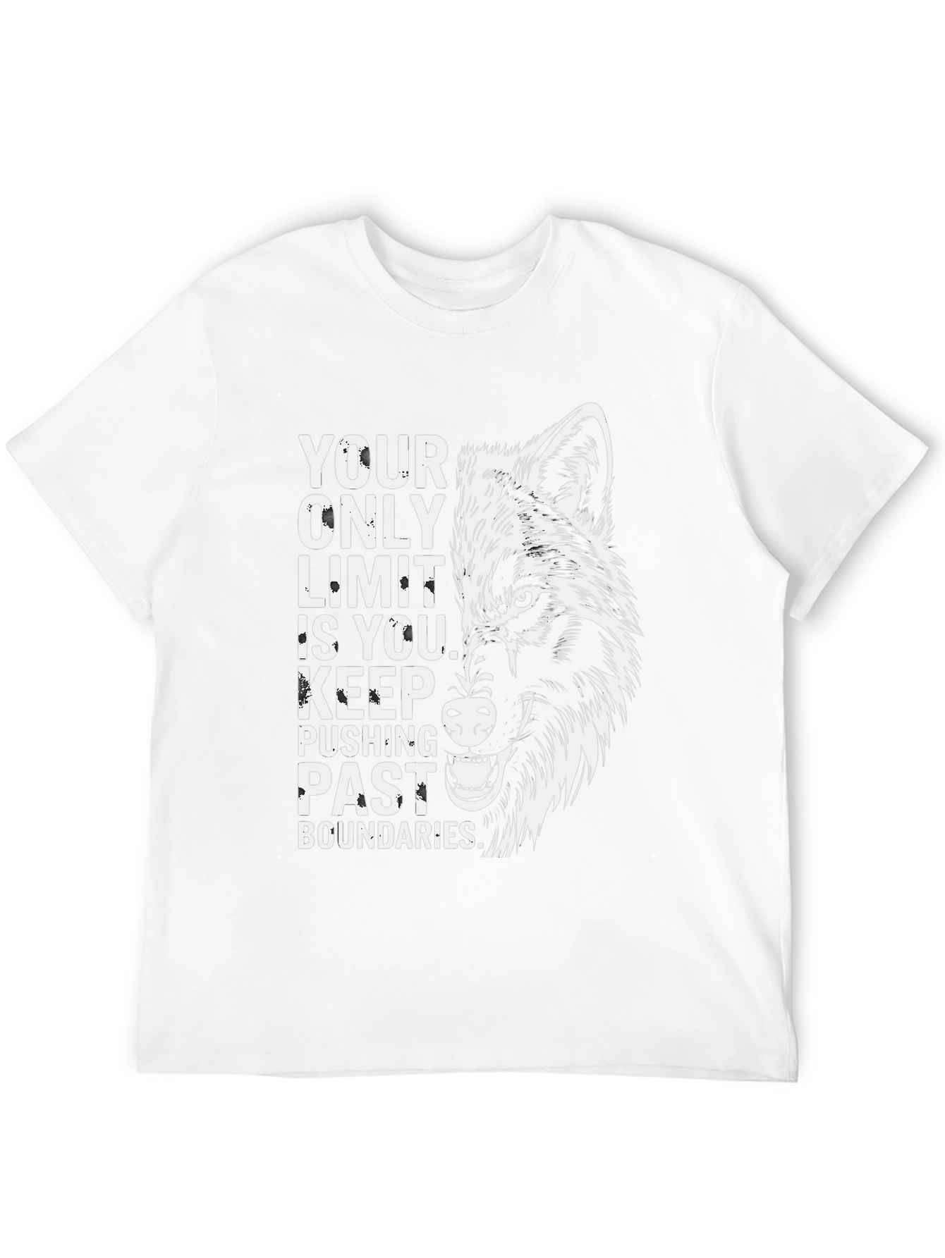 Motivational Wolf Graphic T-Shirt - Push Your Limits