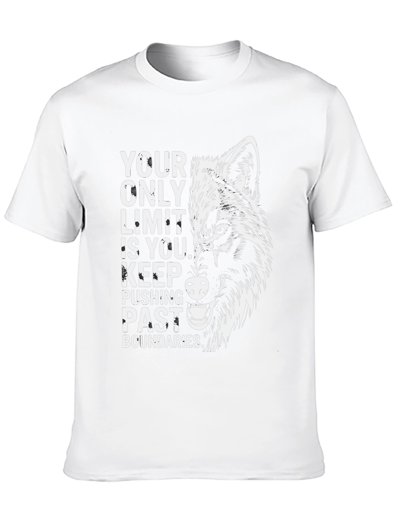 Motivational Wolf Graphic T-Shirt - Push Your Limits