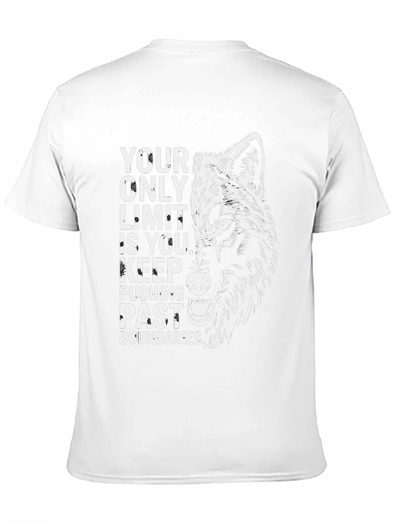 Motivational Wolf Graphic T-Shirt - Push Your Limits