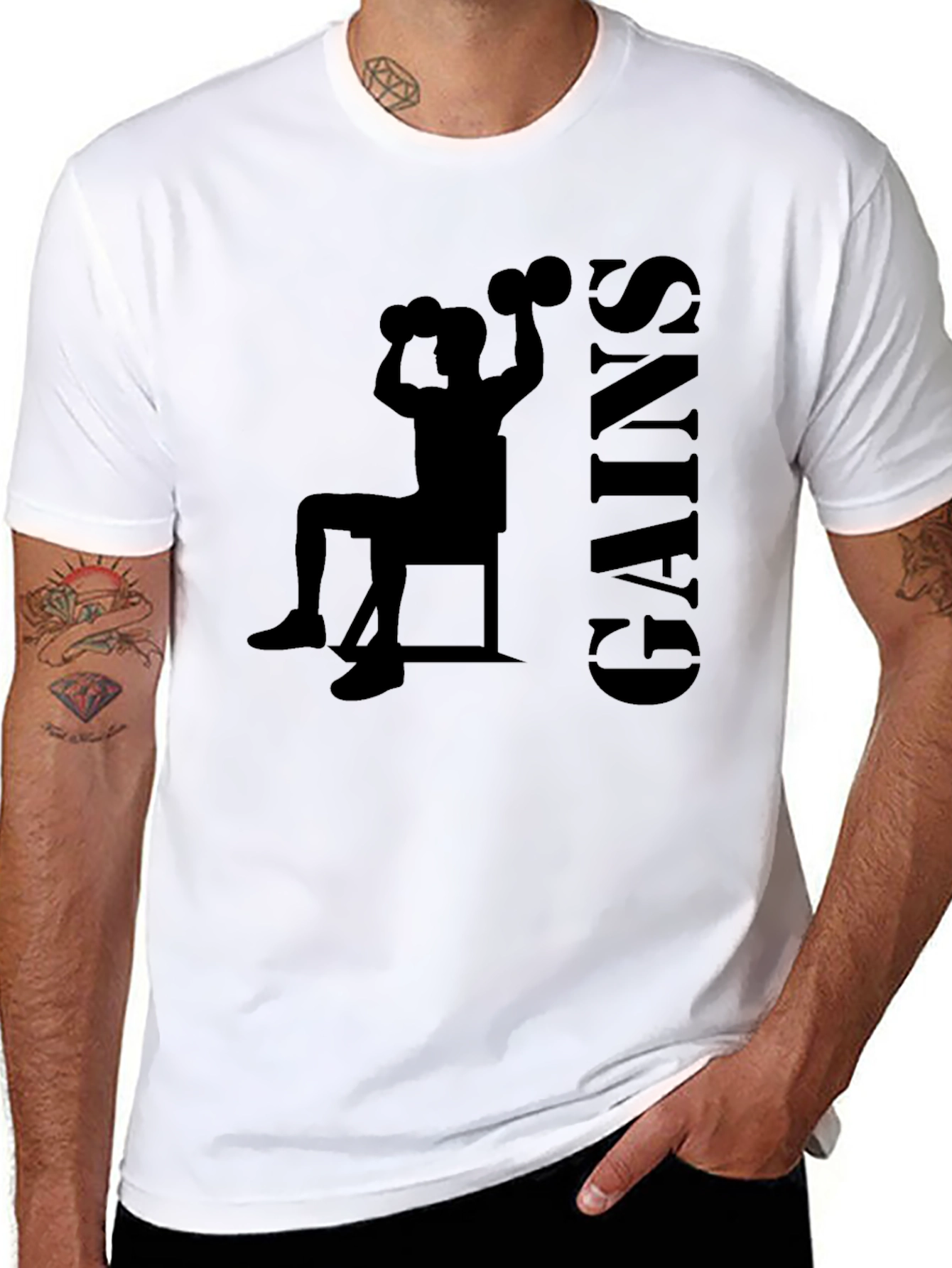 Gains Silhouette Black T-Shirt