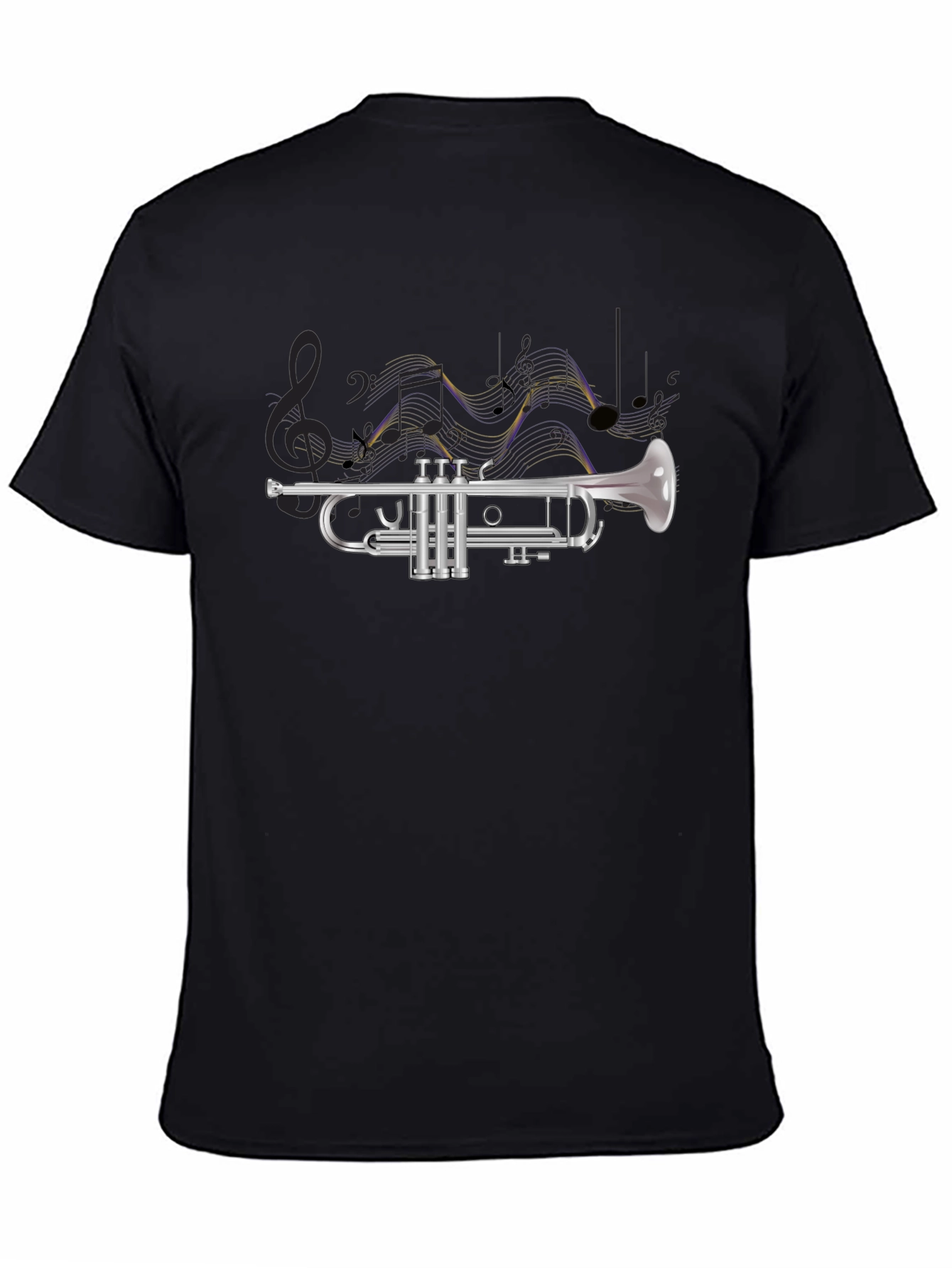 Trumpet and Musical Notes Graphic T-Shirt